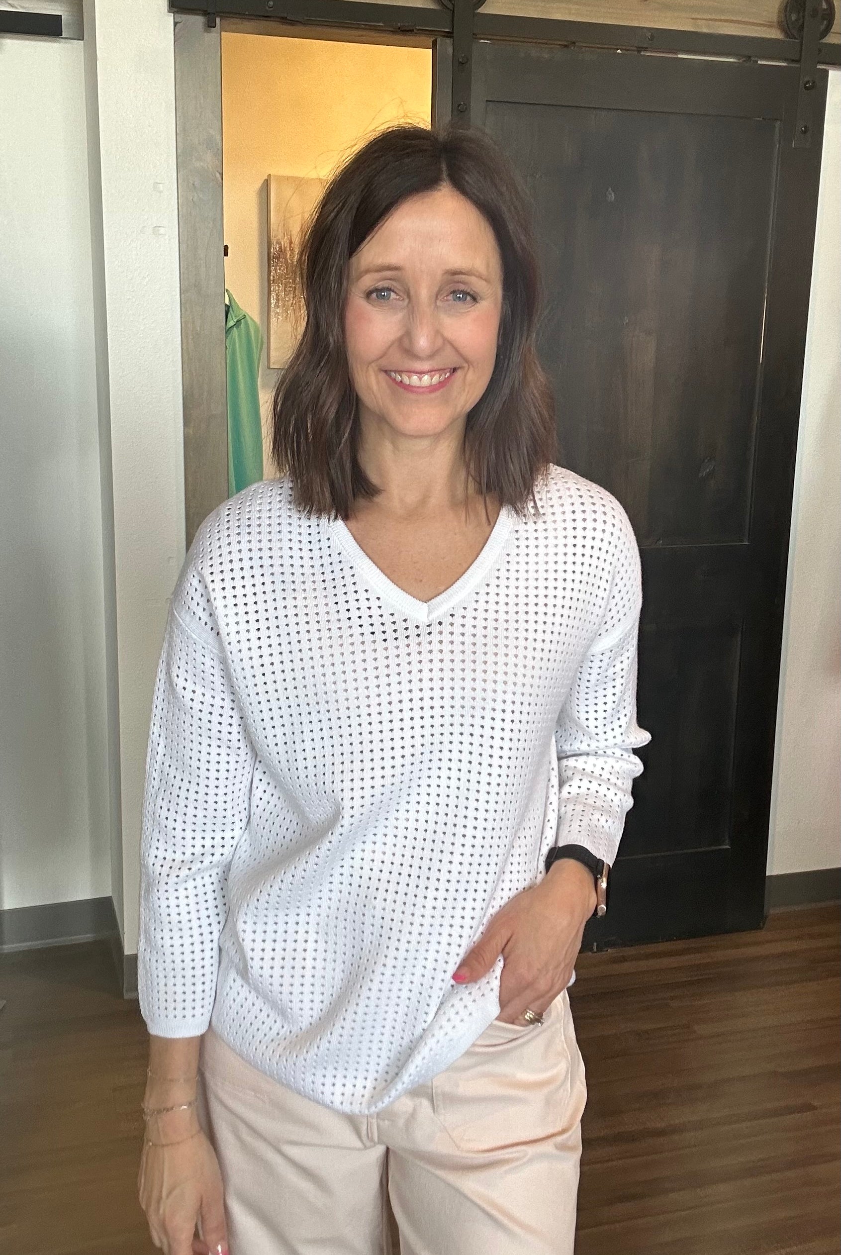 Nancy Netted Top-Sweaters-The Funky Zebra Ames-The Funky Zebra Ames, Women's Fashion Boutique in Ames, Iowa