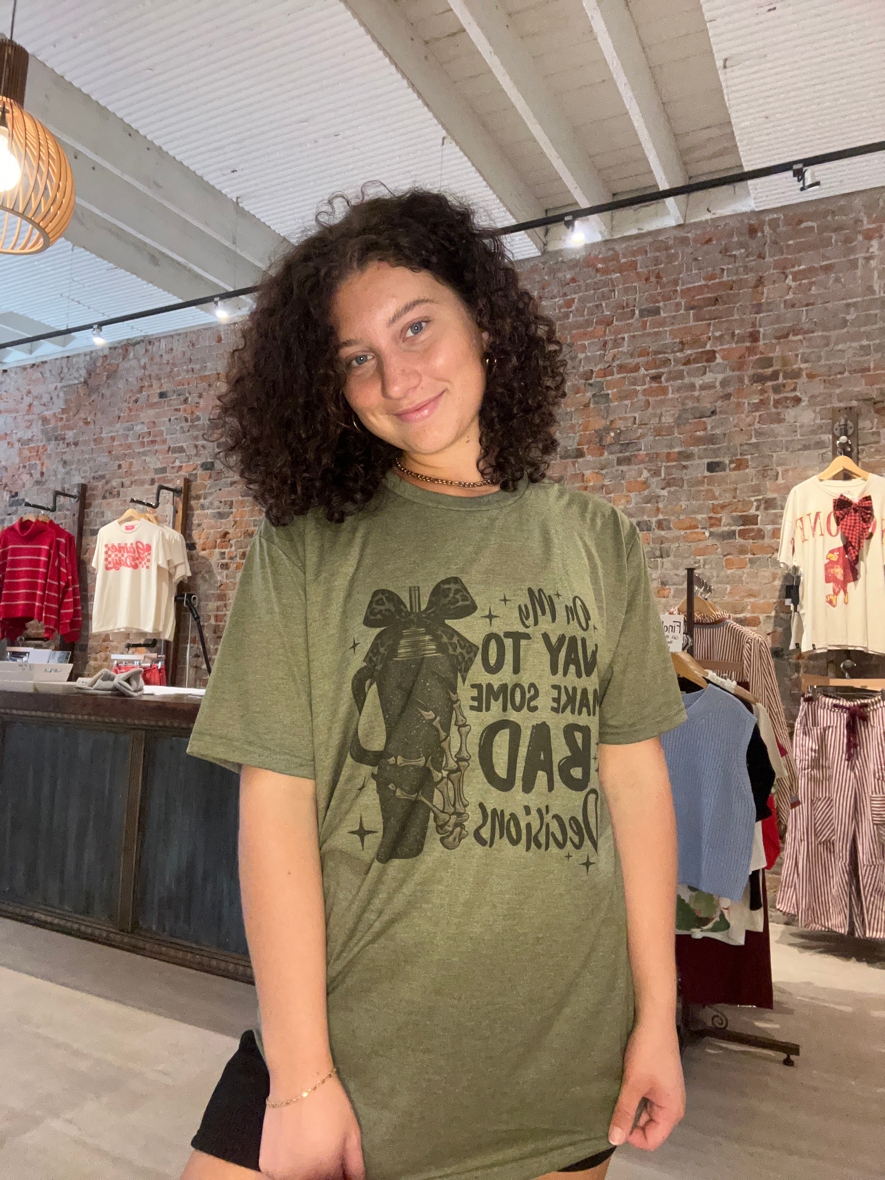 Bad Decisions Tee-Graphic Tee's-Trendznmore-The Funky Zebra Ames, Women's Fashion Boutique in Ames, Iowa