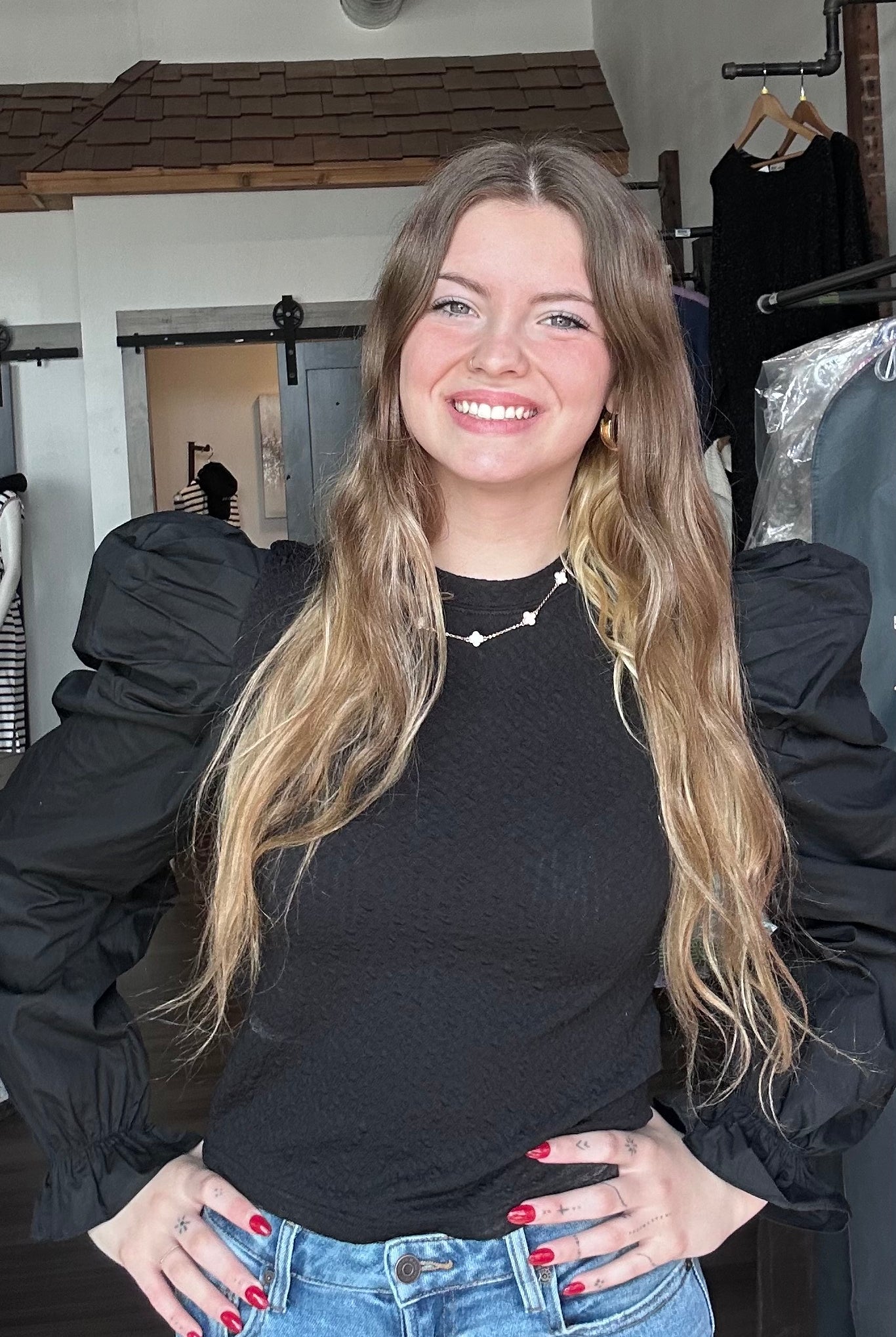 Lili Black Knitted Top CL-The Funky Zebra Ames-The Funky Zebra Ames, Women's Fashion Boutique in Ames, Iowa