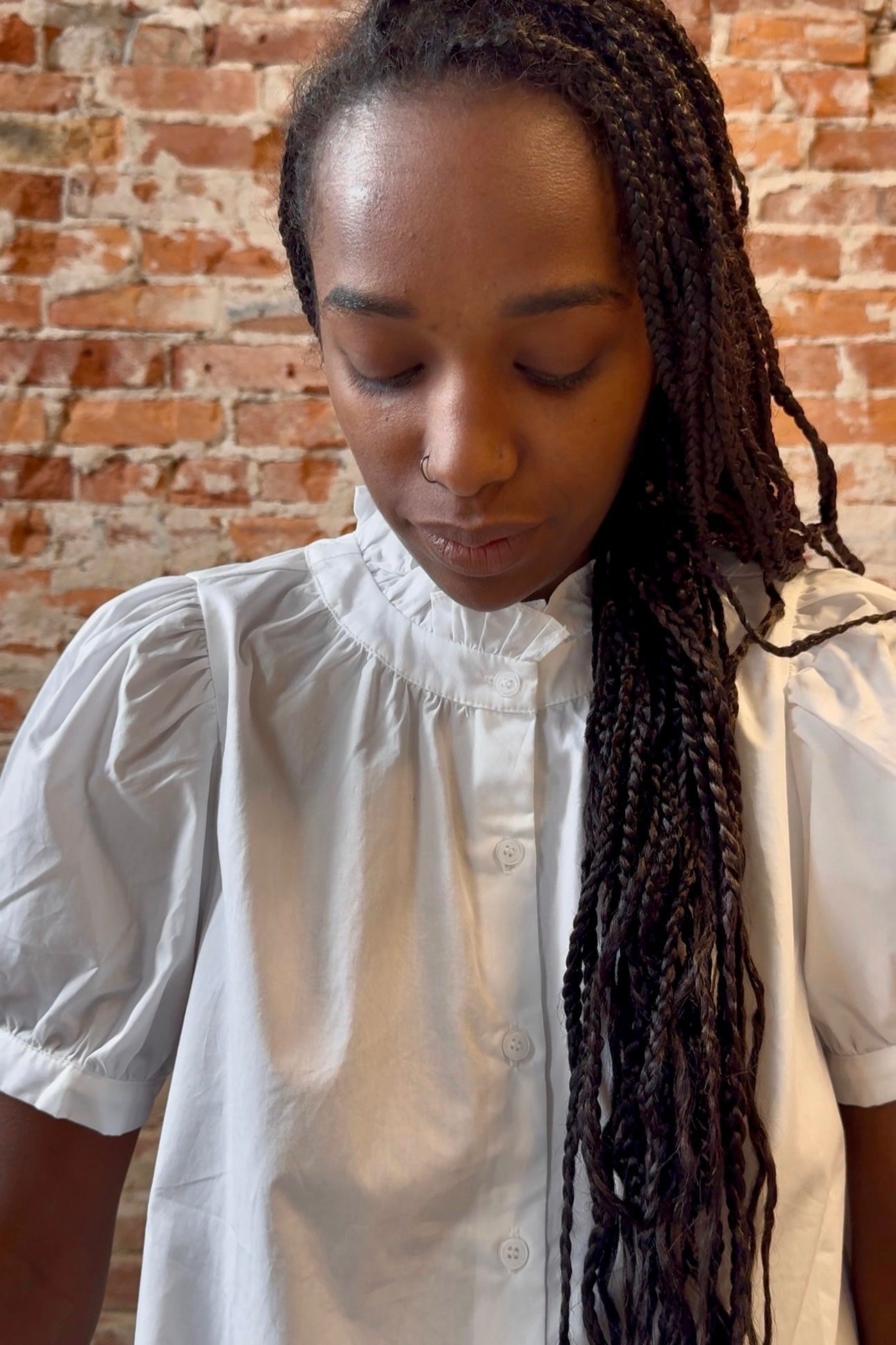 Rochelle Button Down Blouse-apparel-Doe and Rae-The Funky Zebra Ames, Women's Fashion Boutique in Ames, Iowa