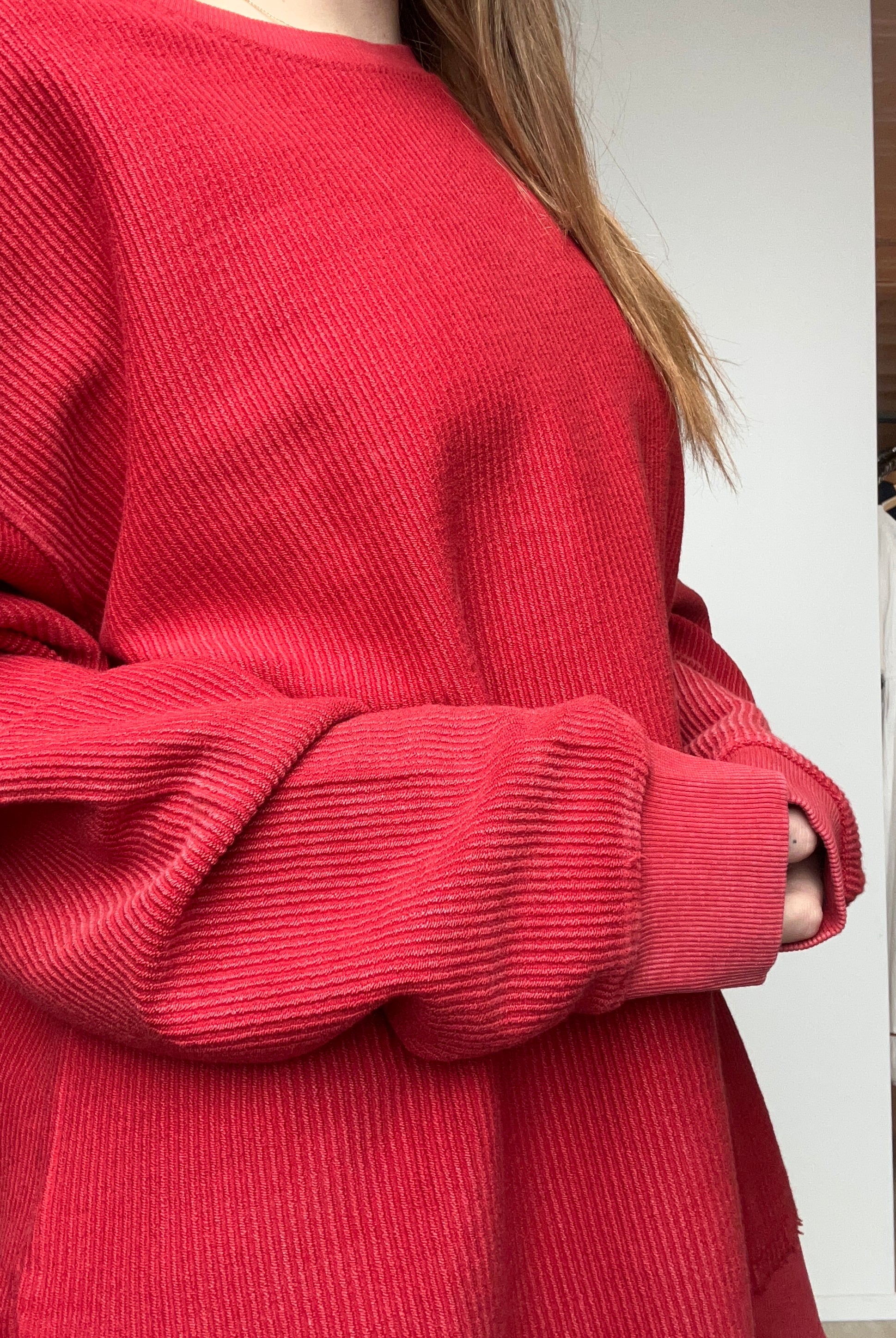 Crimson Rounded Bottom Cozy Cord Crew-Moon Ryder-The Funky Zebra Ames, Women's Fashion Boutique in Ames, Iowa