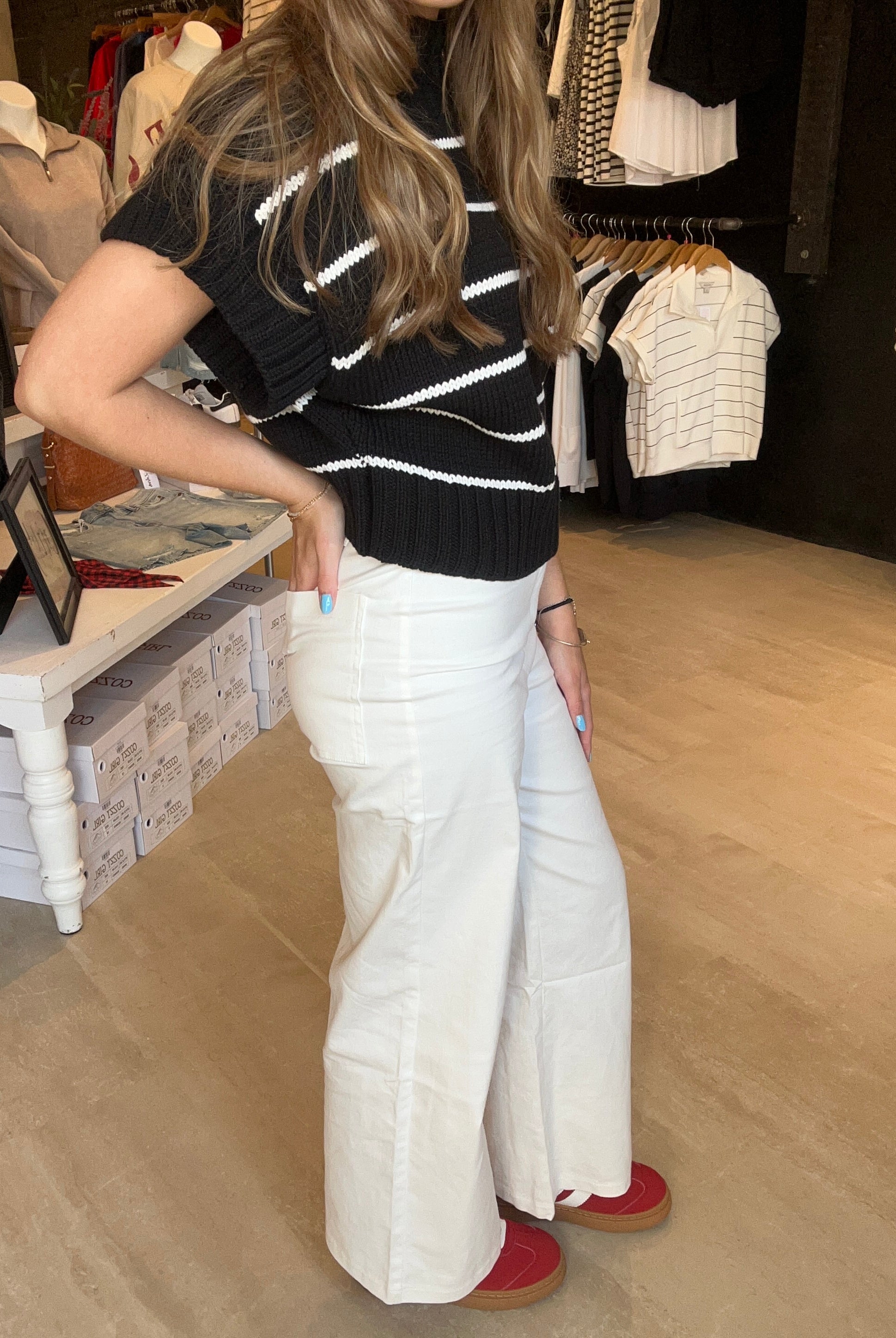 Gladys White Pants-Glam-The Funky Zebra Ames, Women's Fashion Boutique in Ames, Iowa