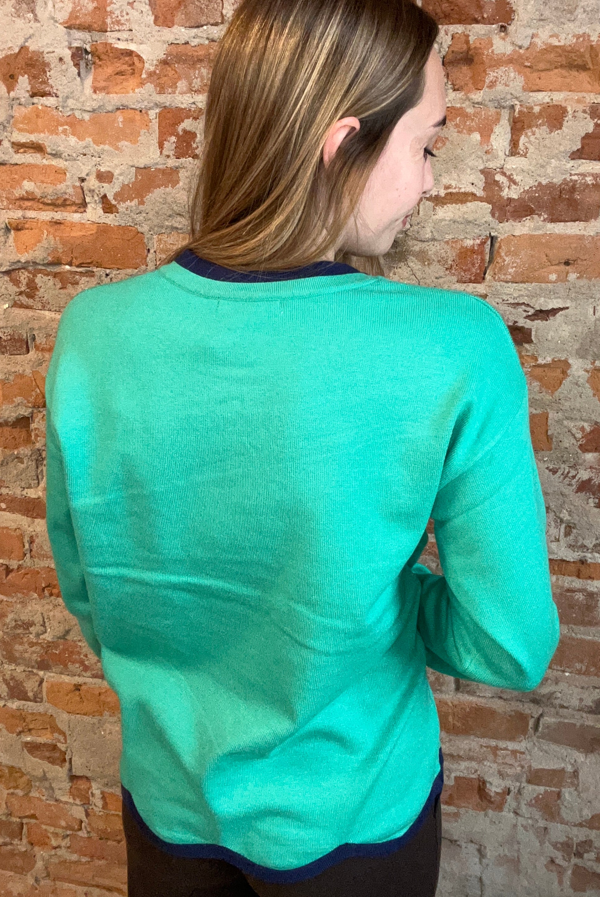 Briana Scalloped Sweater-apparel-Staccato-The Funky Zebra Ames, Women's Fashion Boutique in Ames, Iowa