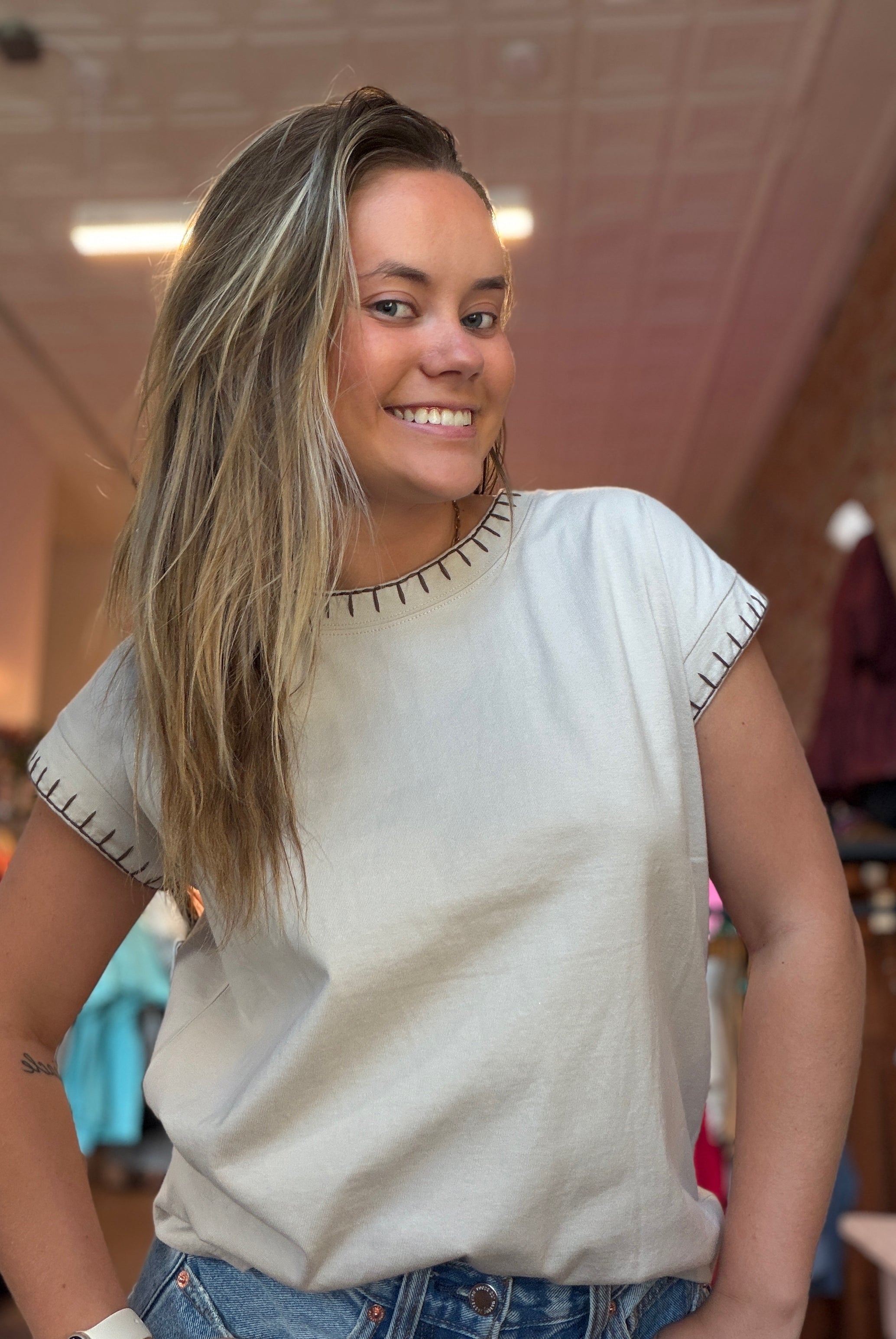 Charlie Stitch Detailed Sweater-Sweaters-Zenana-The Funky Zebra Ames, Women's Fashion Boutique in Ames, Iowa
