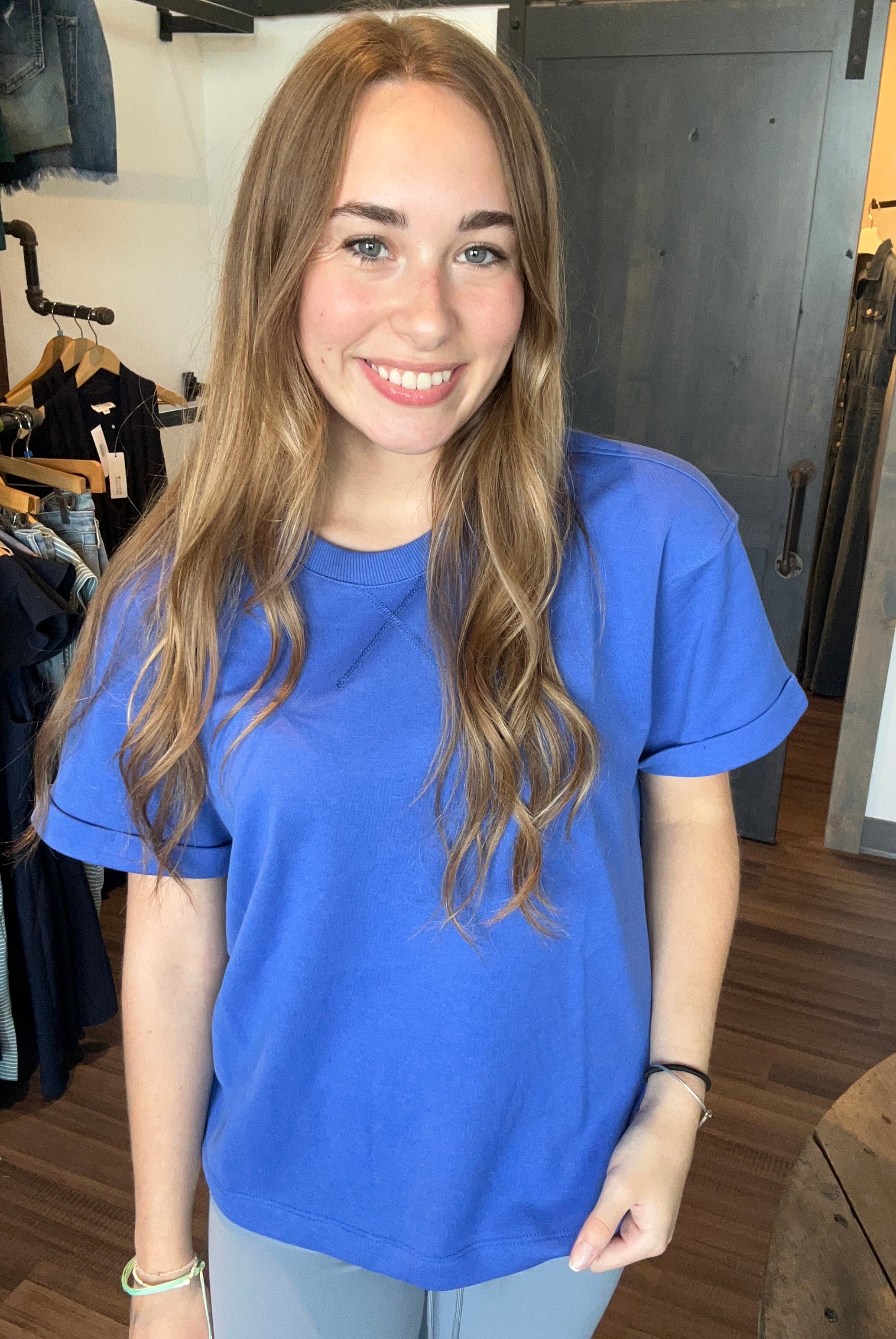 Trisha Royal Cuff Top-Wishlist-The Funky Zebra Ames, Women's Fashion Boutique in Ames, Iowa