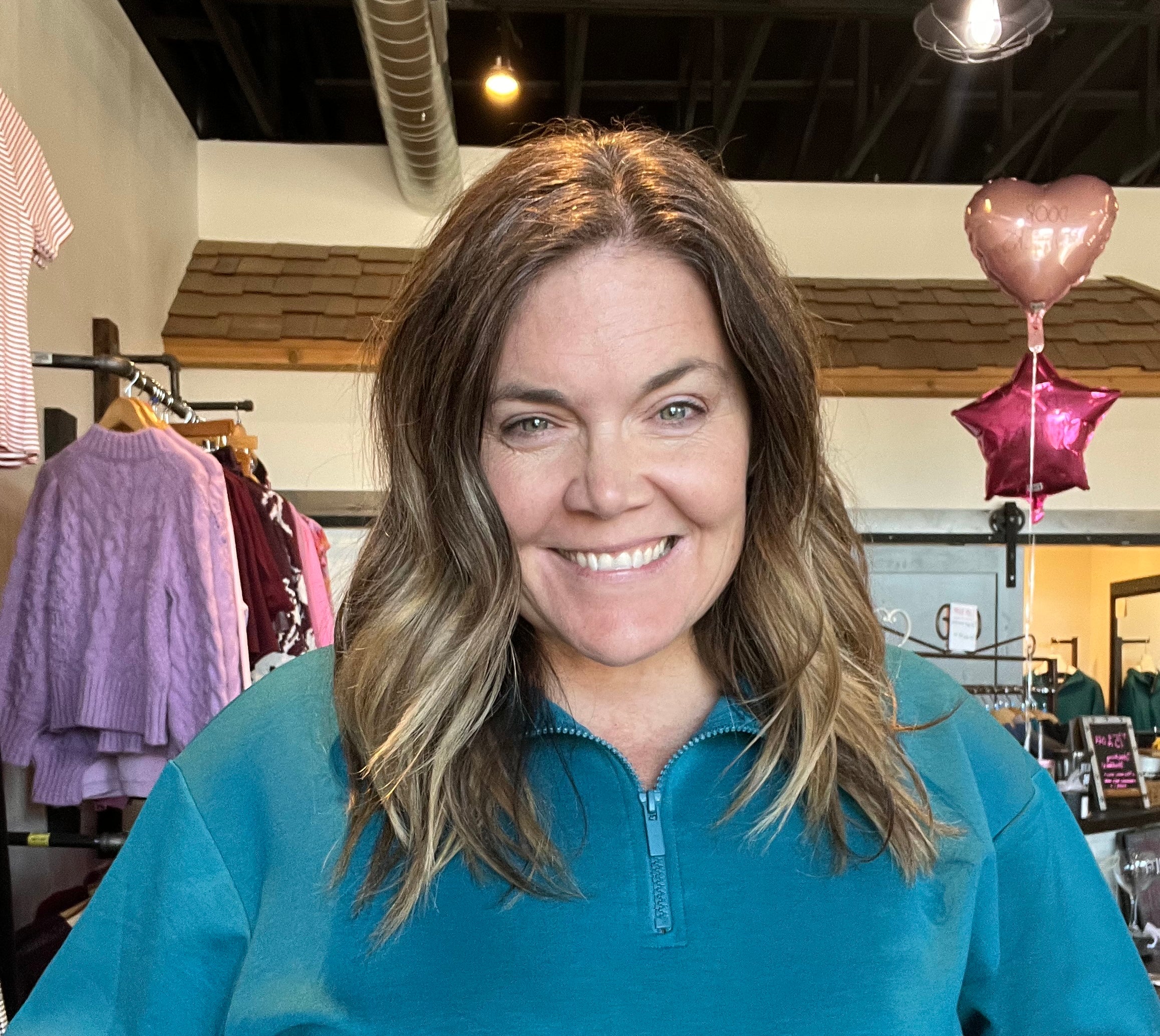 Scuba Half Zip Sweatshirt-The Funky Zebra Ames-The Funky Zebra Ames, Women's Fashion Boutique in Ames, Iowa