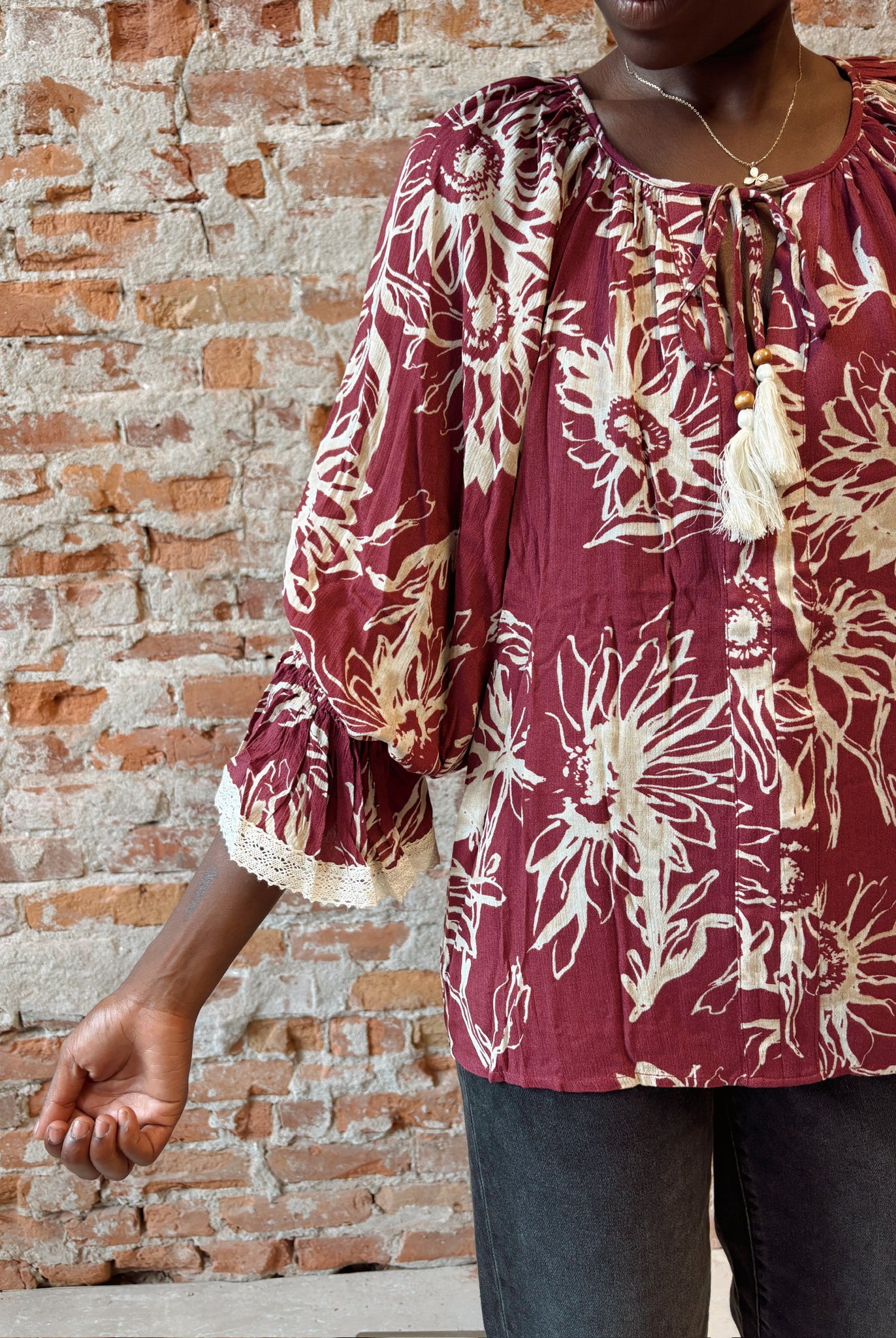 Joyce Floral Blouse-apparel-Oddi-The Funky Zebra Ames, Women's Fashion Boutique in Ames, Iowa