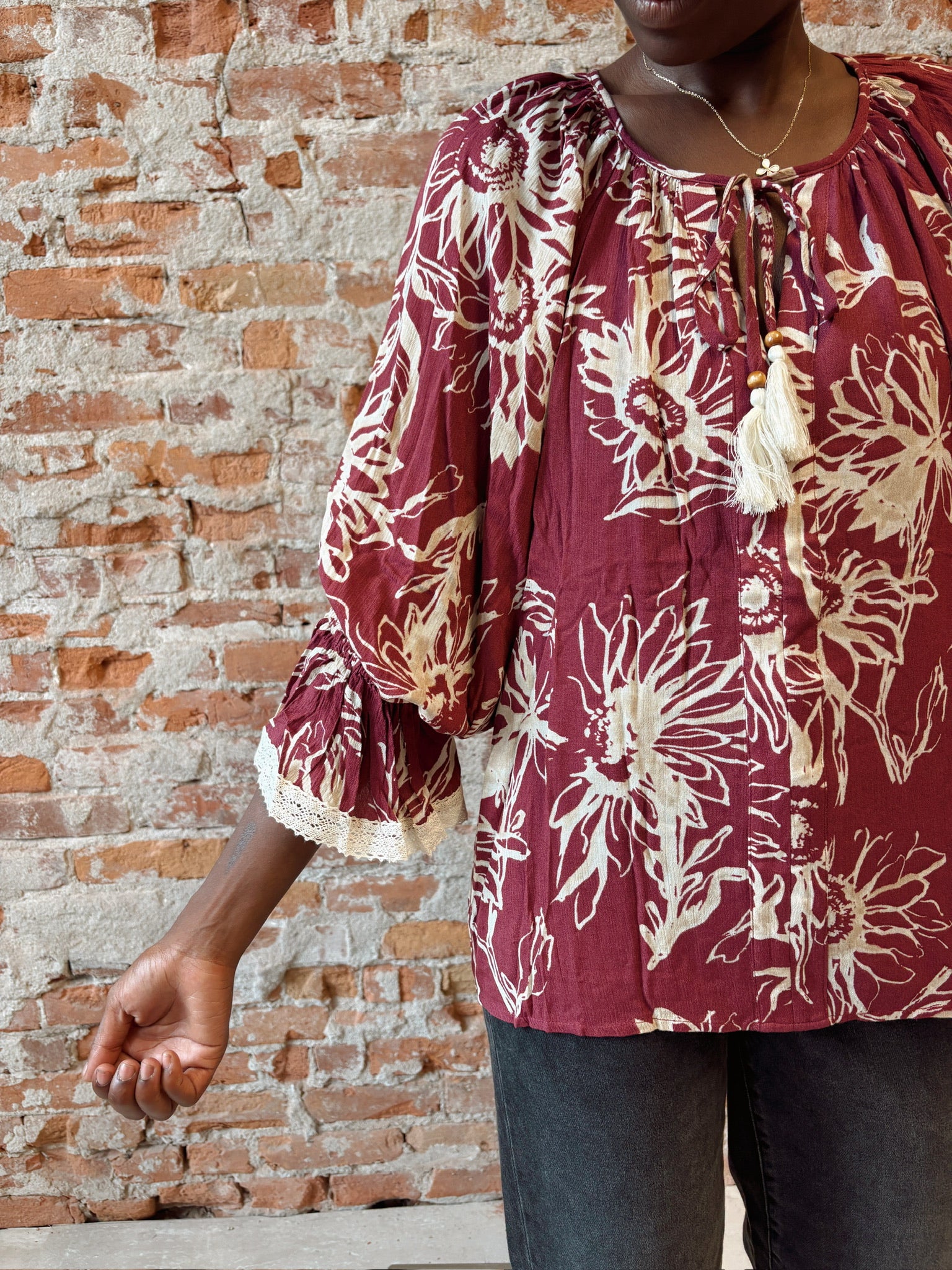 Joyce Floral Blouse-apparel-Oddi-The Funky Zebra Ames, Women's Fashion Boutique in Ames, Iowa