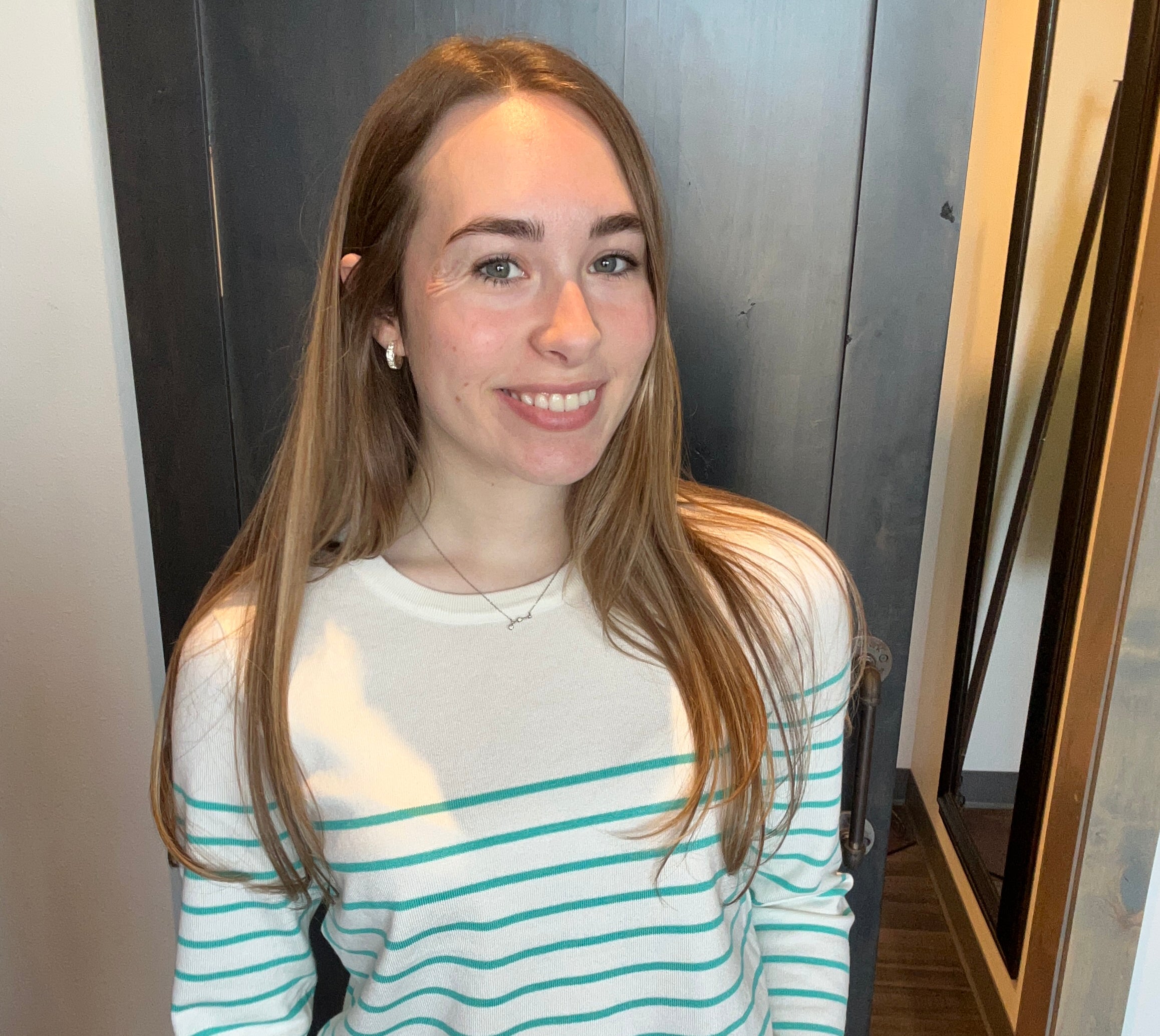 Annie Mint Striped Sweater-Sweaters-Staccato-The Funky Zebra Ames, Women's Fashion Boutique in Ames, Iowa