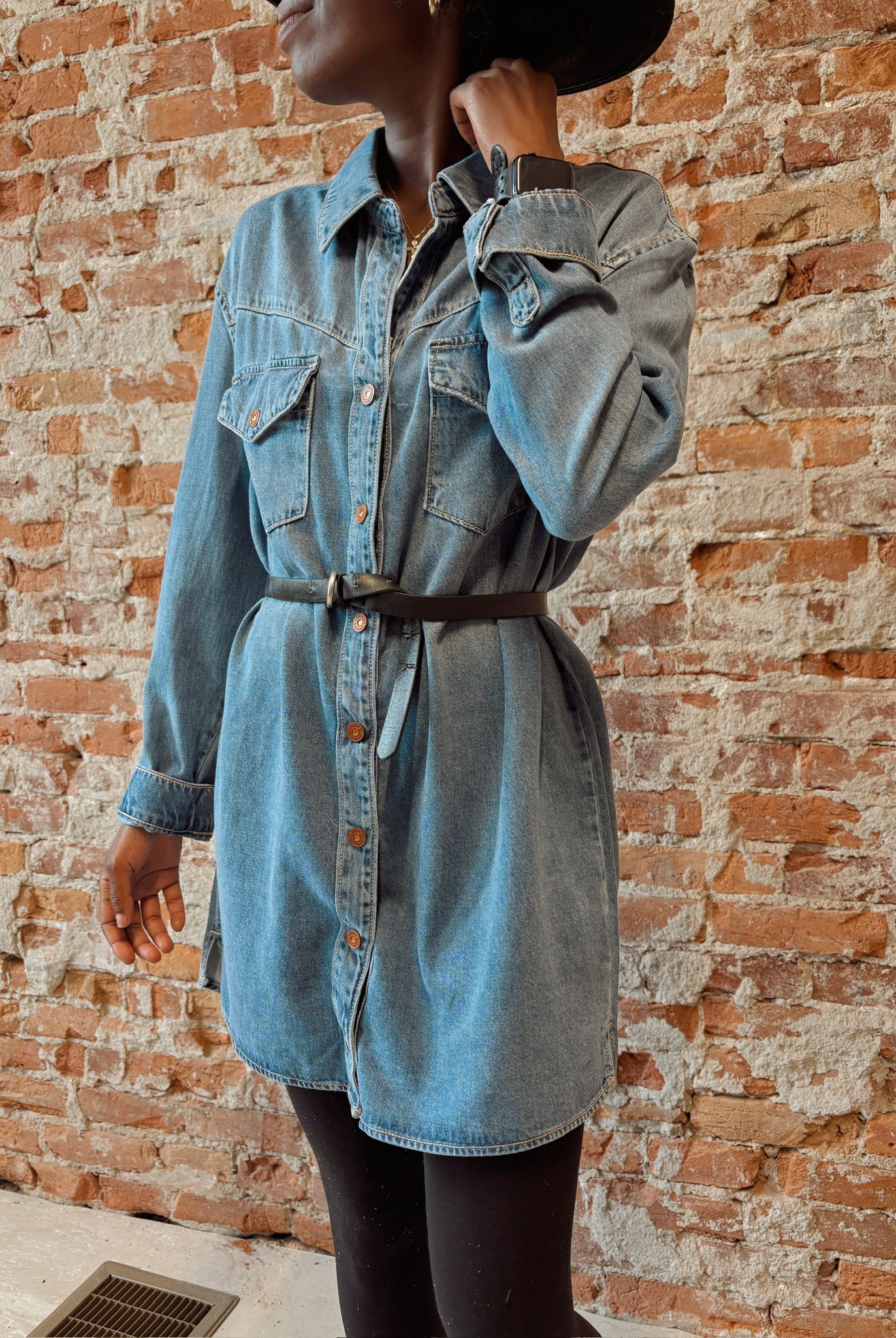 Hidden Denim Dress-Dresses-Hidden-The Funky Zebra Ames, Women's Fashion Boutique in Ames, Iowa