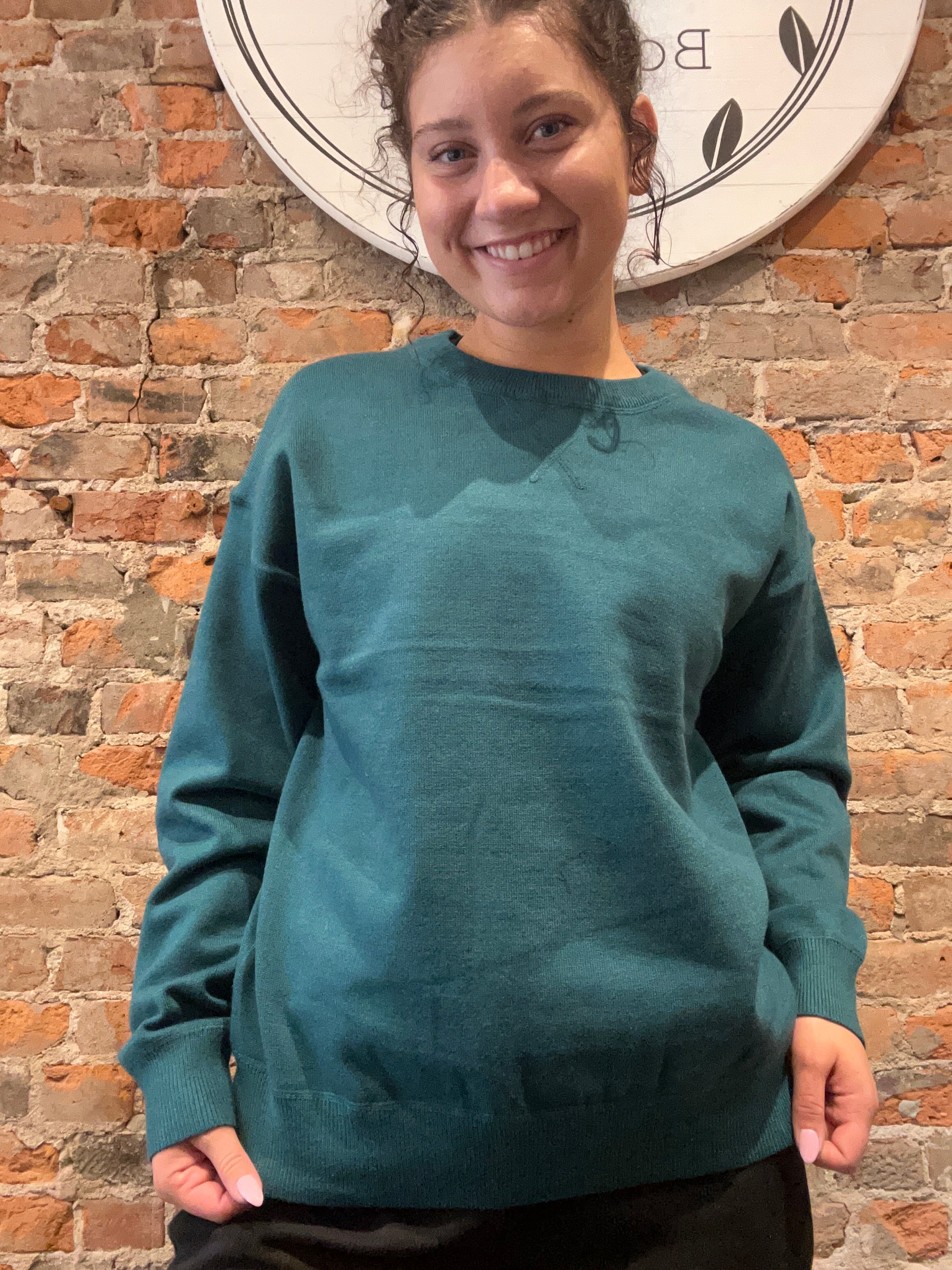 Shelby Crew Sweater-2 COLORS-Sweaters-Staccato-The Funky Zebra Ames, Women's Fashion Boutique in Ames, Iowa