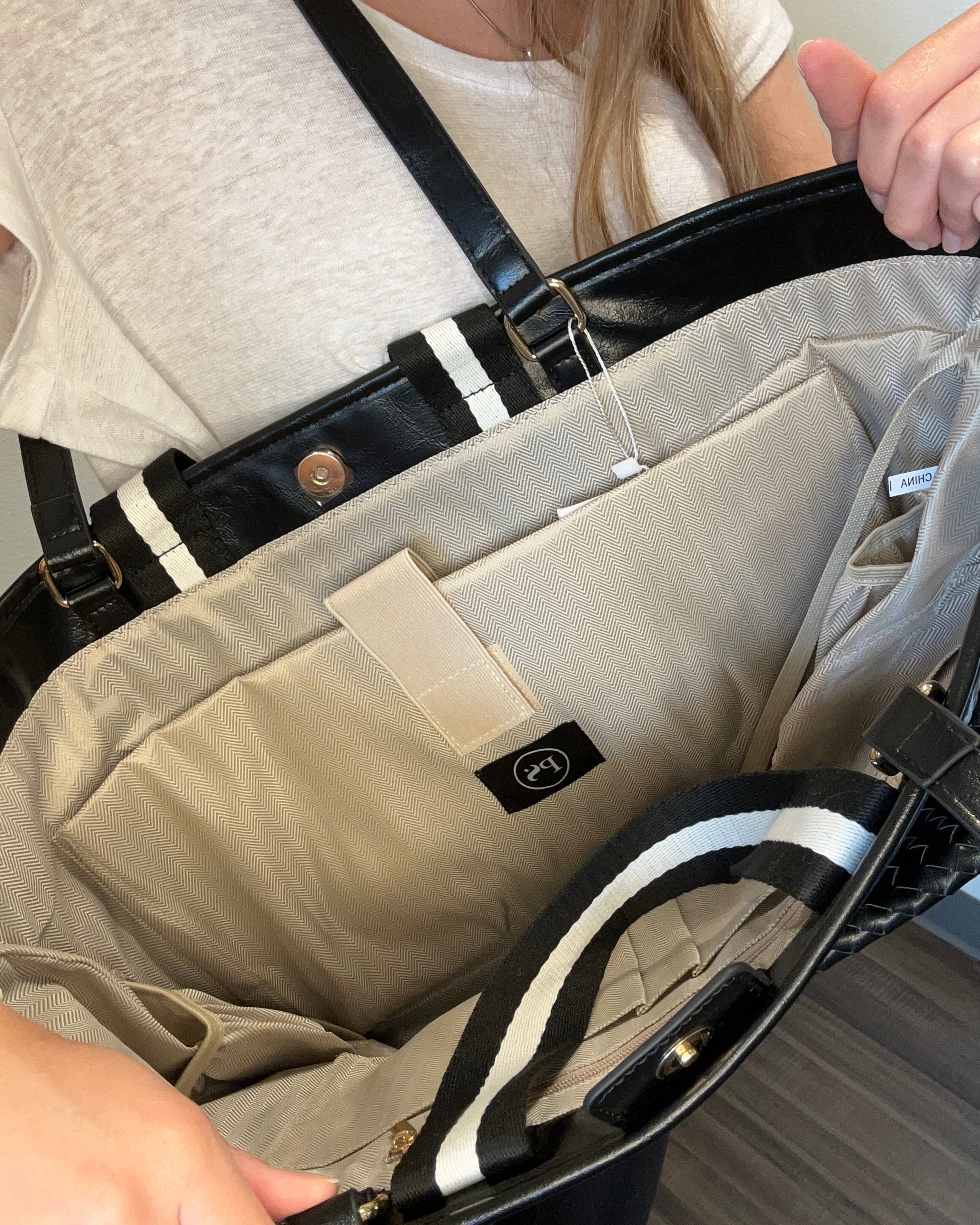 Woven Tiffany Organizer Tote Bag-The Funky Zebra Ames-The Funky Zebra Ames, Women's Fashion Boutique in Ames, Iowa