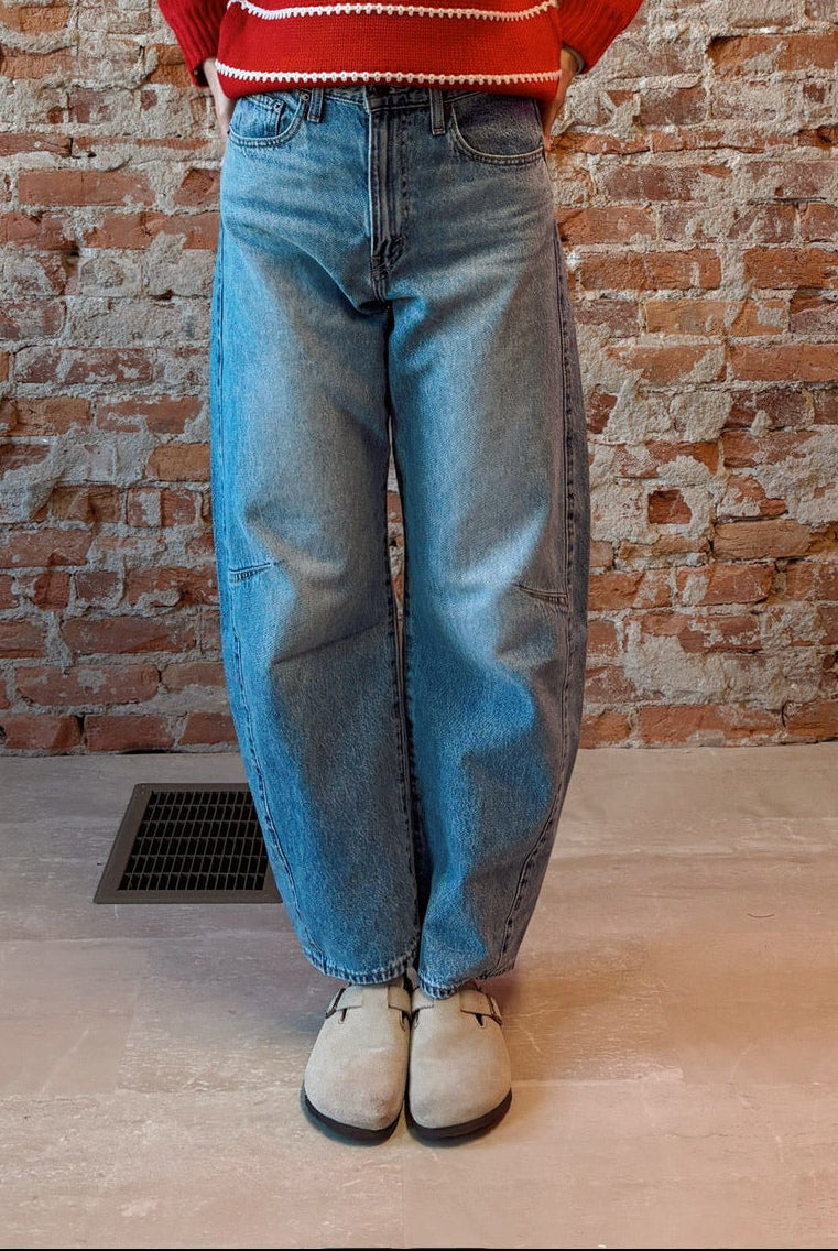 Barrel Jean With Seams-Jeans-Just Black Denim-The Funky Zebra Ames, Women's Fashion Boutique in Ames, Iowa