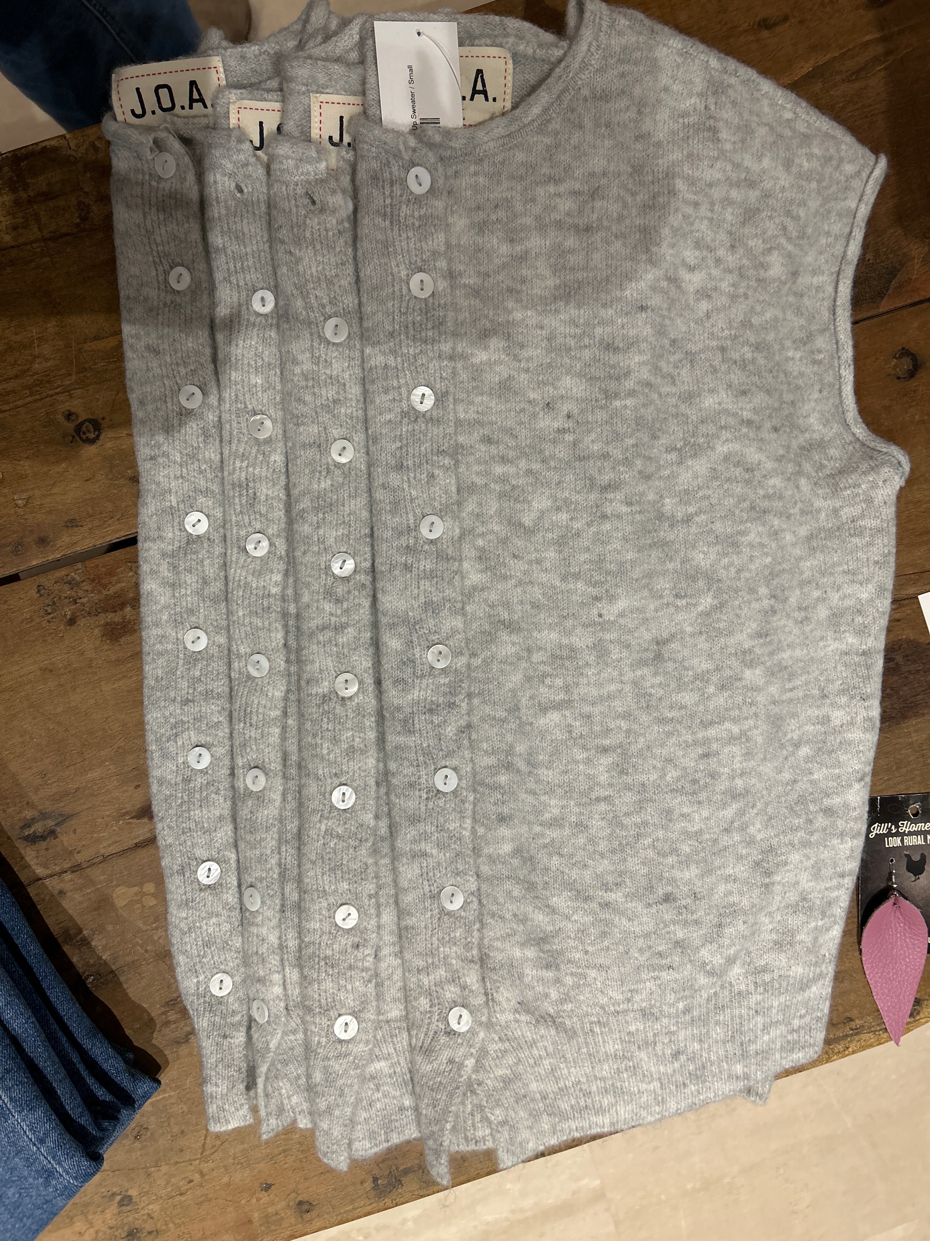 Hadley Heather Gray Button Up Sweater-Cardigans-Blu Pepper-The Funky Zebra Ames, Women's Fashion Boutique in Ames, Iowa