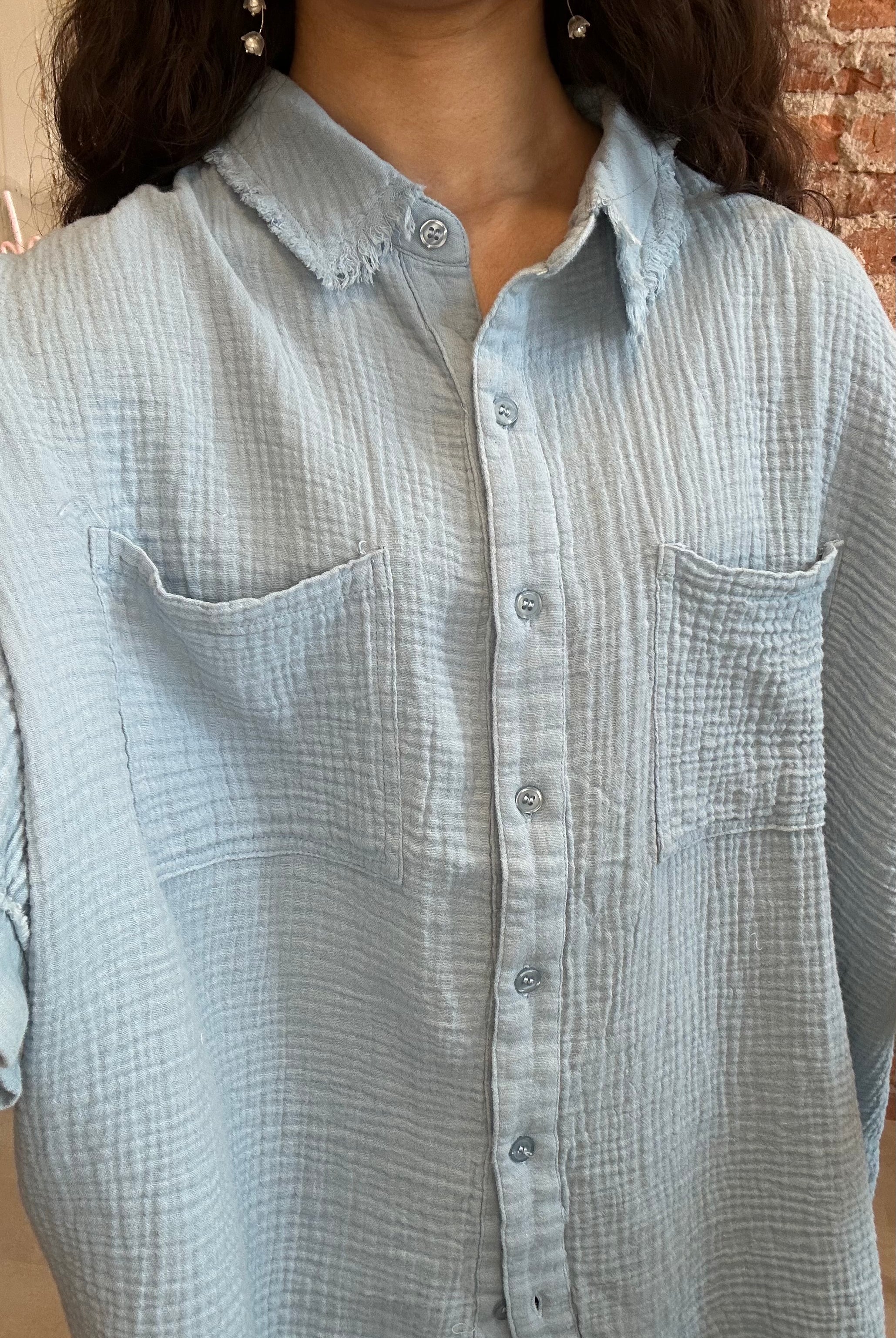 Lanie Button Down Shirt-top-La Miel-The Funky Zebra Ames, Women's Fashion Boutique in Ames, Iowa