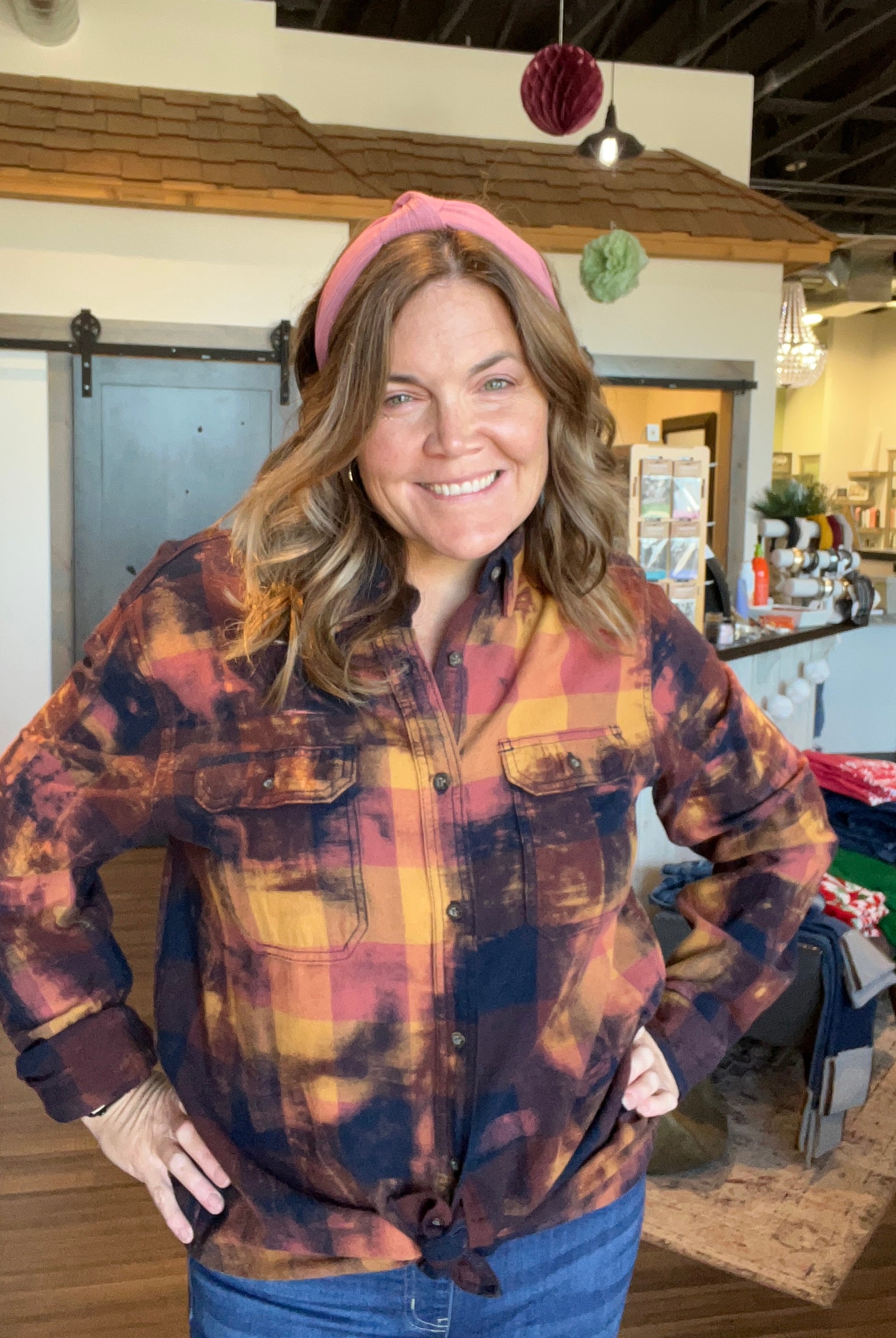 MN Navy Maroon Flannel-Long Sleeves-The Funky Zebra Ames-The Funky Zebra Ames, Women's Fashion Boutique in Ames, Iowa