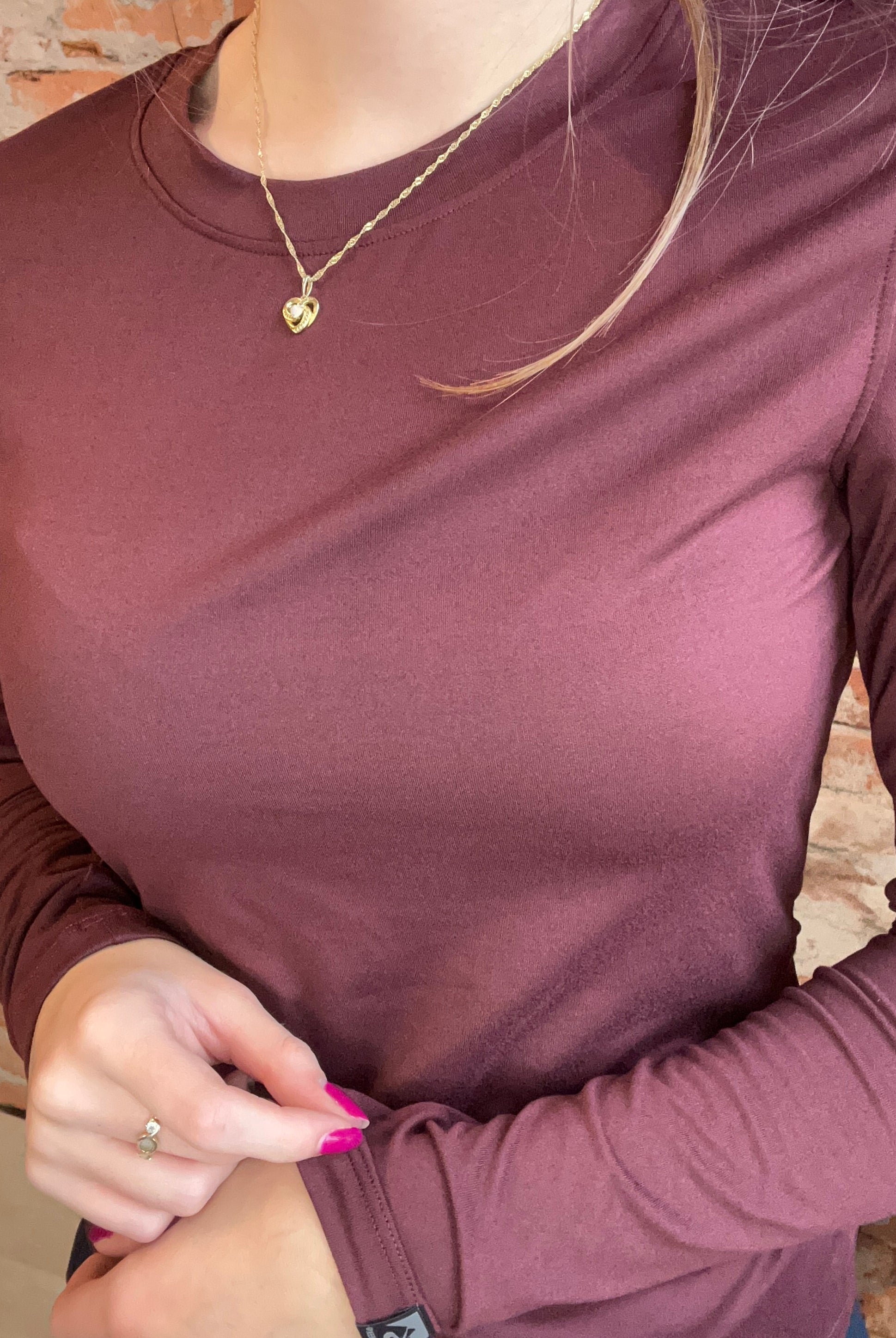 Varsity Merlot Long Sleeve-Storm Creek-The Funky Zebra Ames, Women's Fashion Boutique in Ames, Iowa