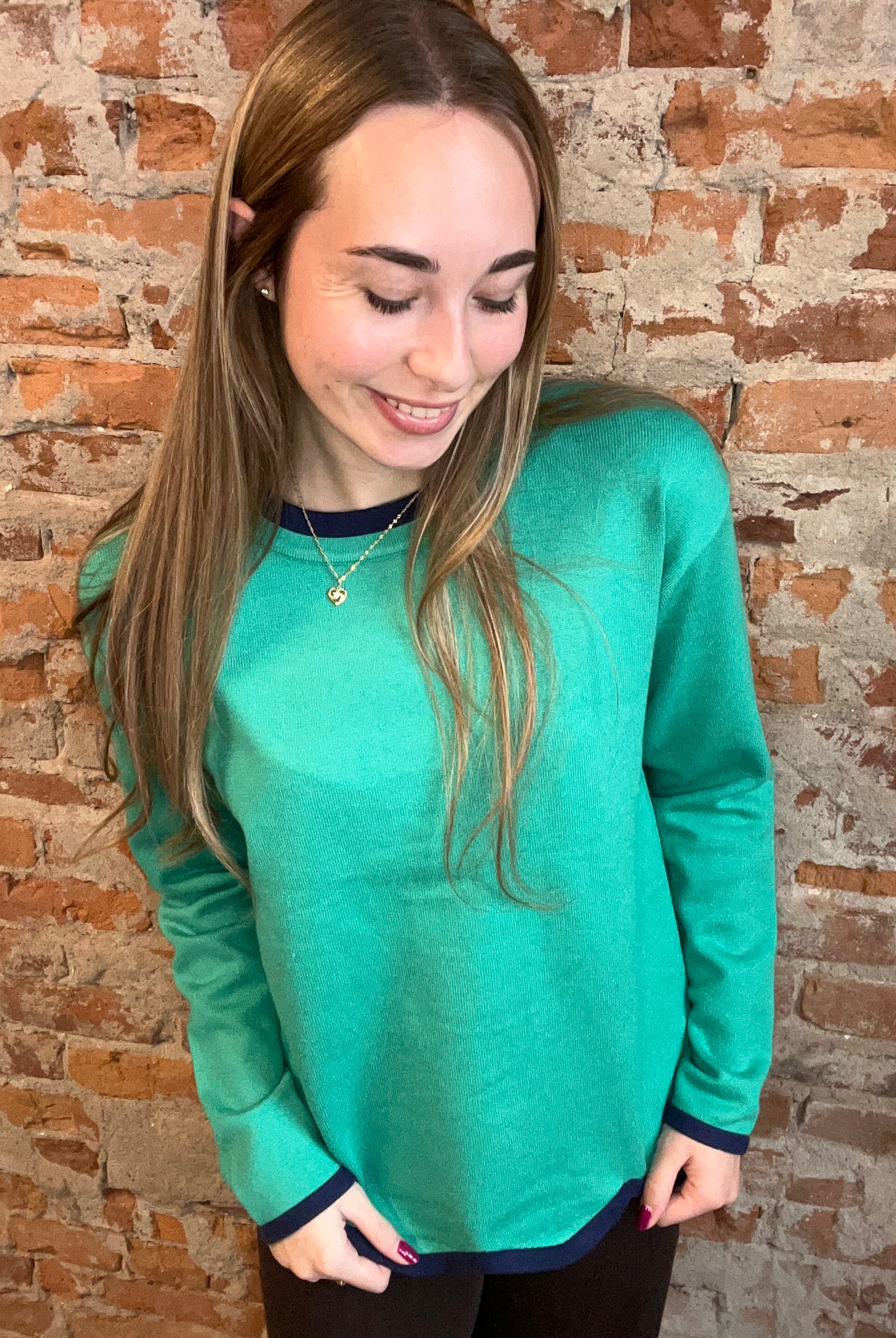 Briana Scalloped Sweater-apparel-Staccato-The Funky Zebra Ames, Women's Fashion Boutique in Ames, Iowa