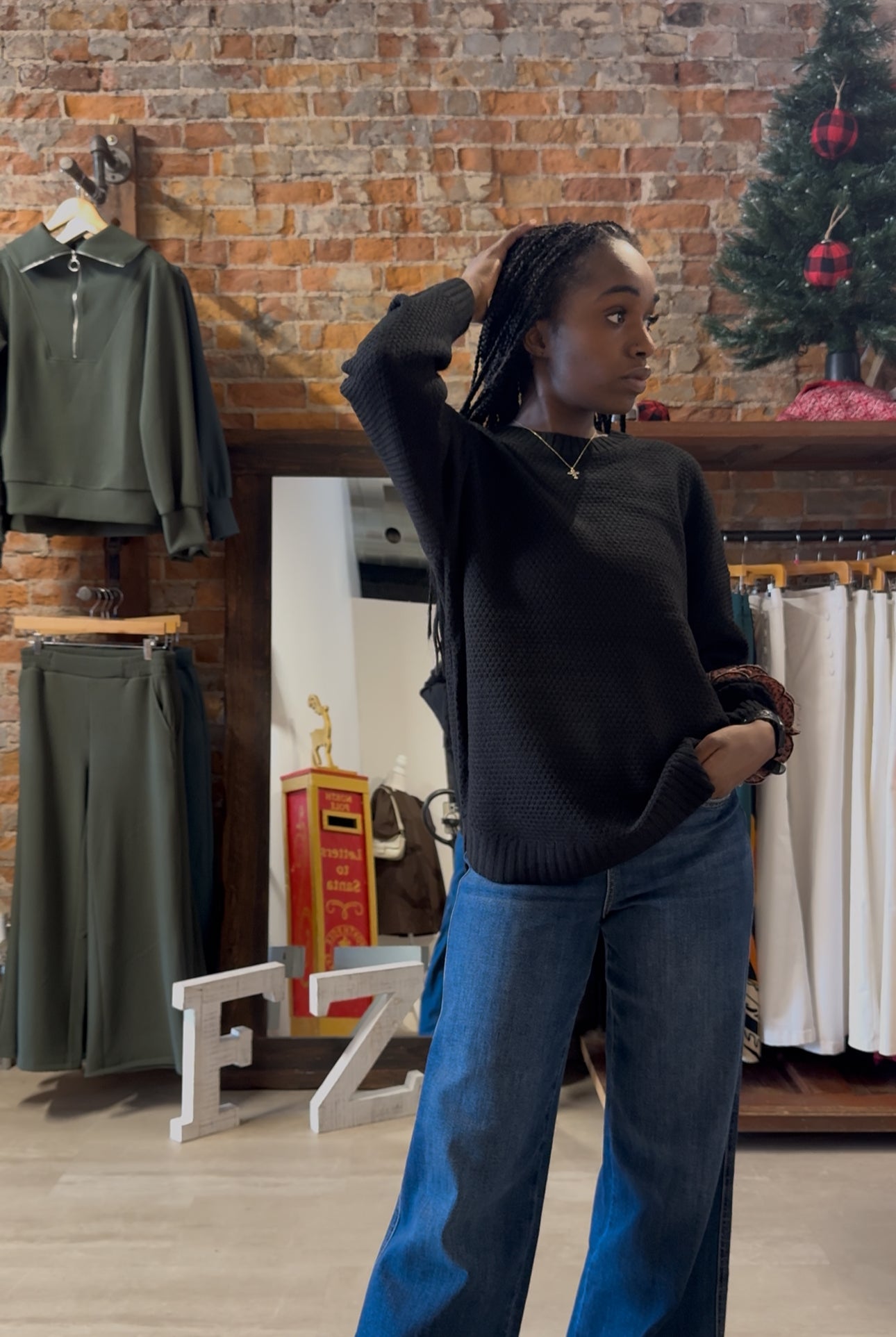 DOORBUSTER Round Neck Sweater-Sweaters-Zenana-The Funky Zebra Ames, Women's Fashion Boutique in Ames, Iowa