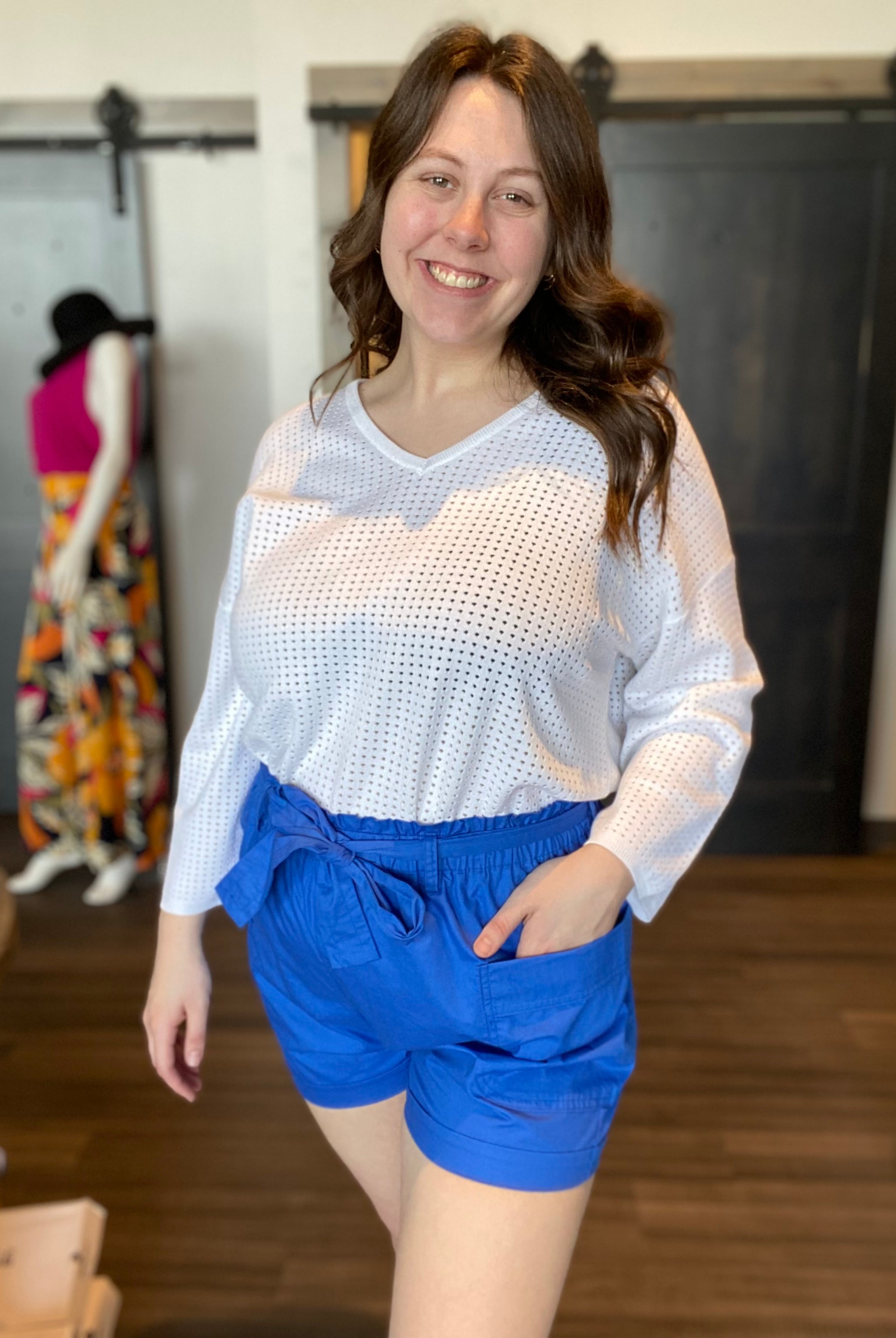 Joyce Royal Blue Shorts-Shorts-Molly Bracken-The Funky Zebra Ames, Women's Fashion Boutique in Ames, Iowa