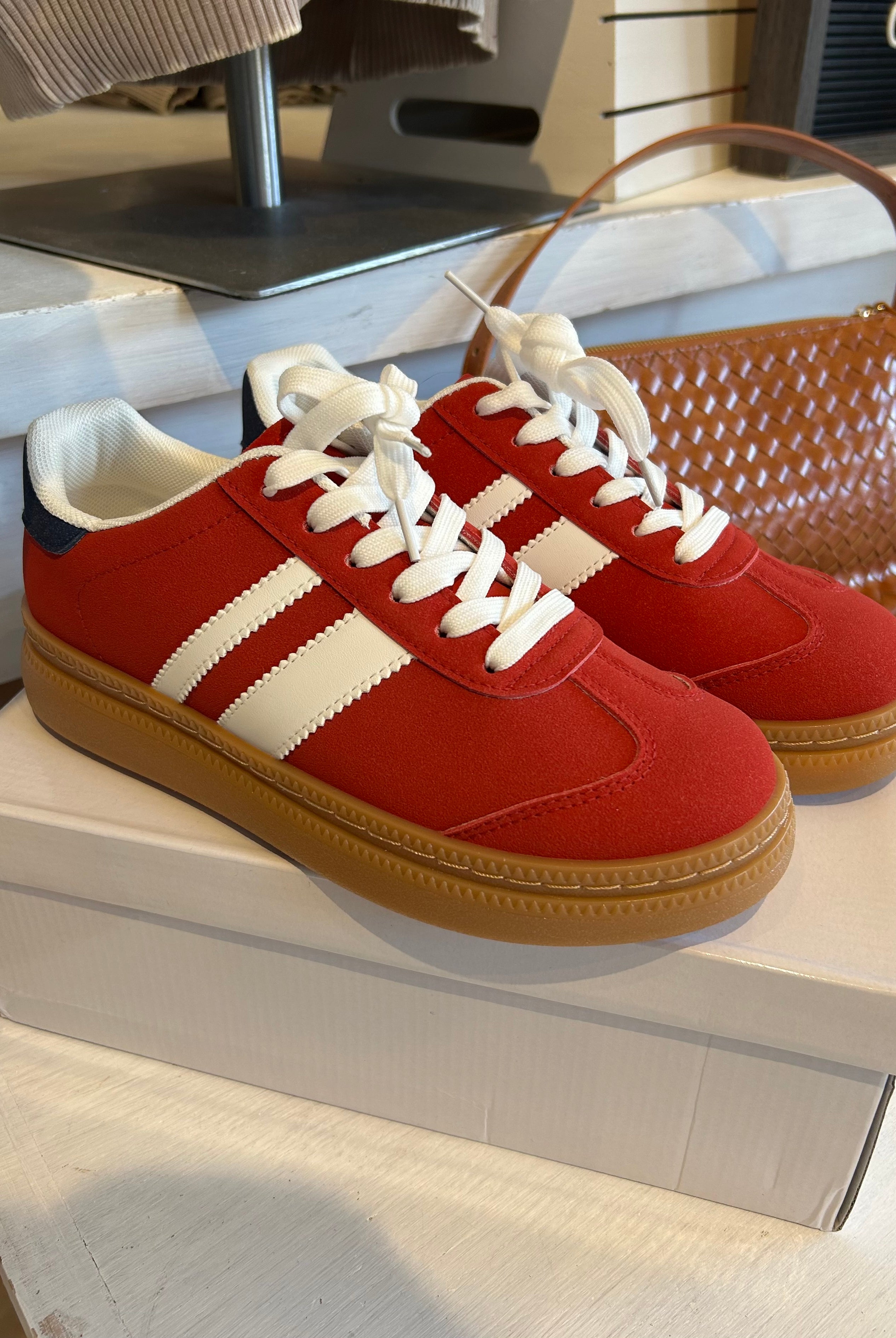 Tricia Red Sneaker-Shoes-Air Rider-The Funky Zebra Ames, Women's Fashion Boutique in Ames, Iowa