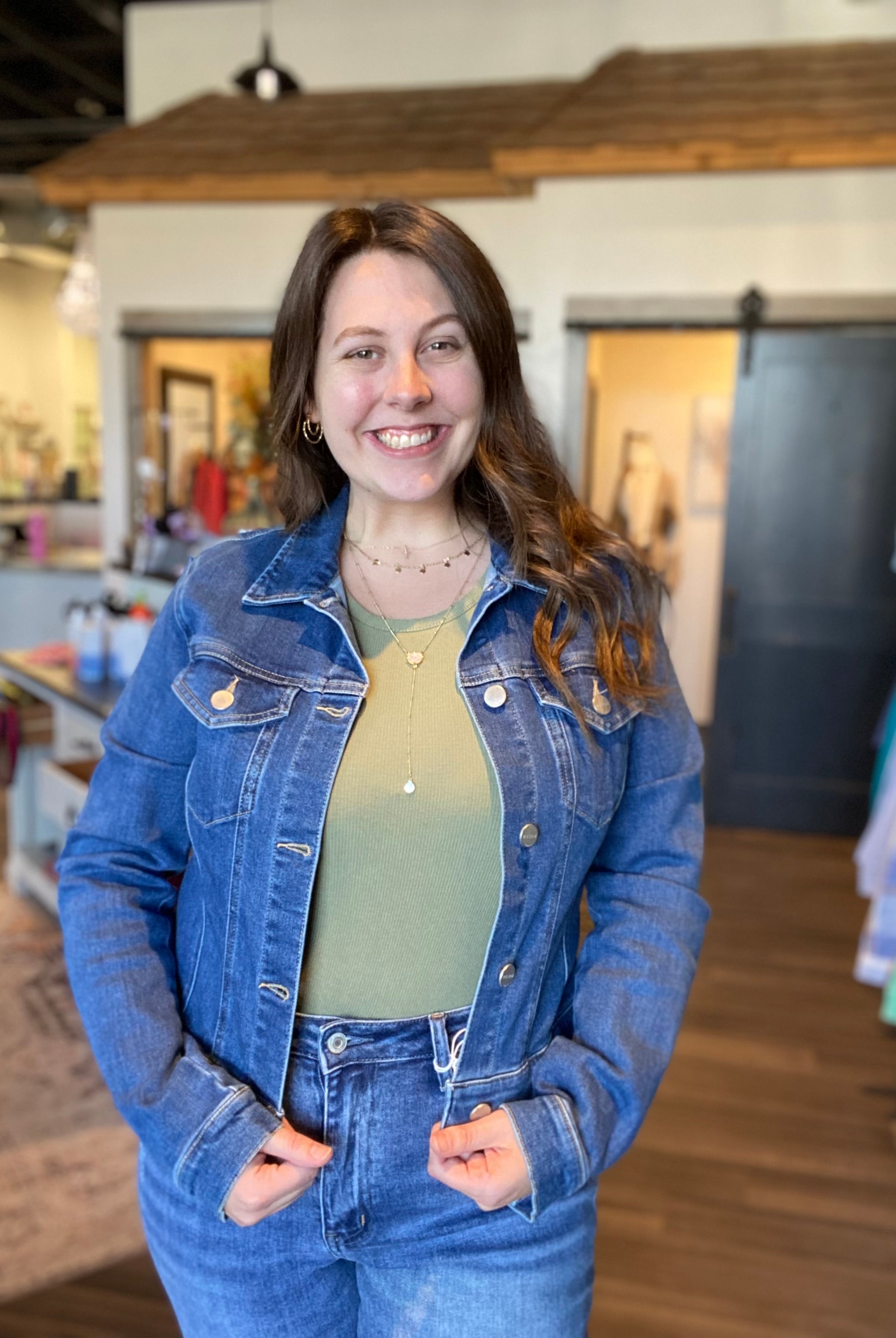 Medium Denim Jacket-The Funky Zebra Ames-The Funky Zebra Ames, Women's Fashion Boutique in Ames, Iowa