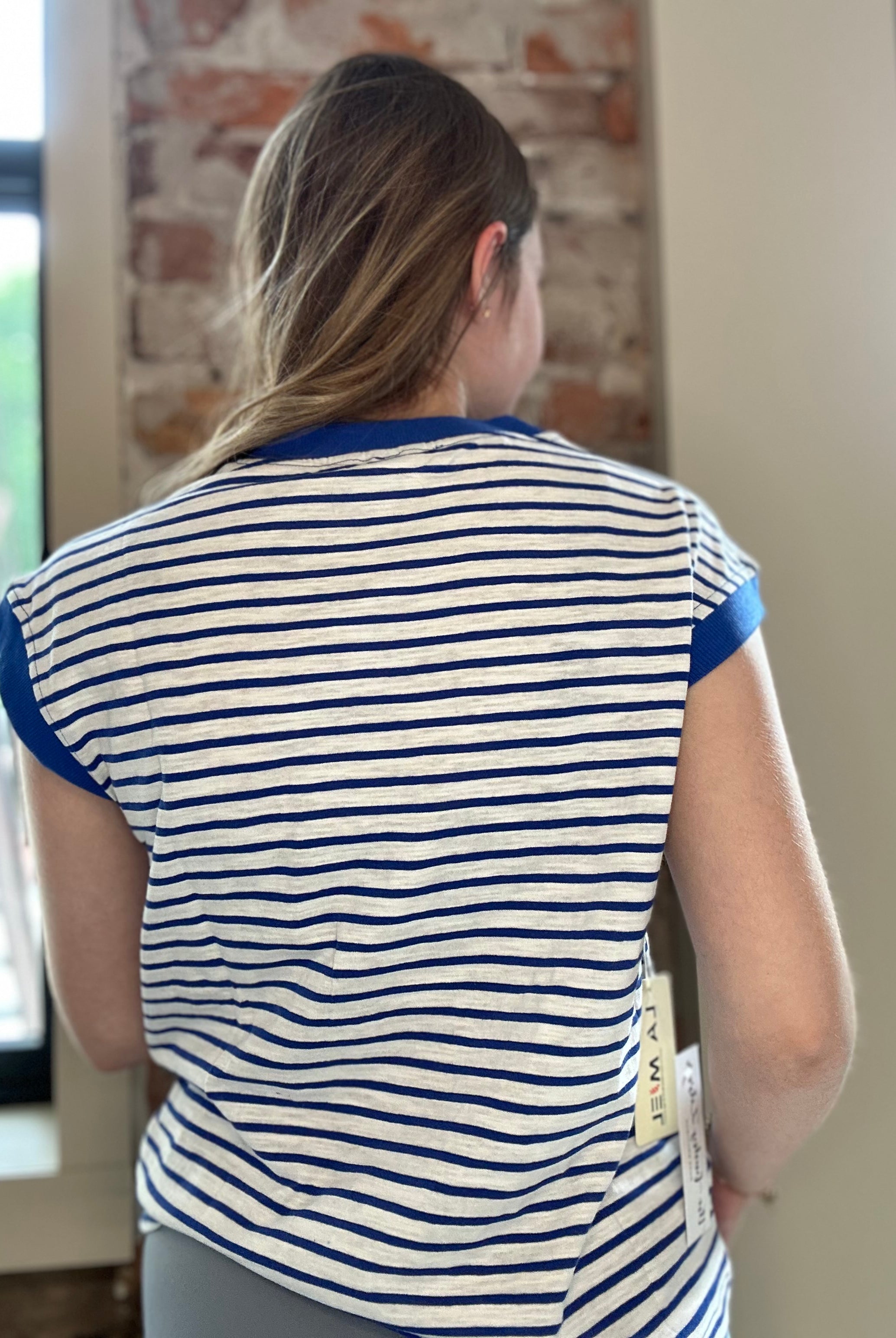 Addyson Striped Cap Sleeve Top-top-La Miel-The Funky Zebra Ames, Women's Fashion Boutique in Ames, Iowa