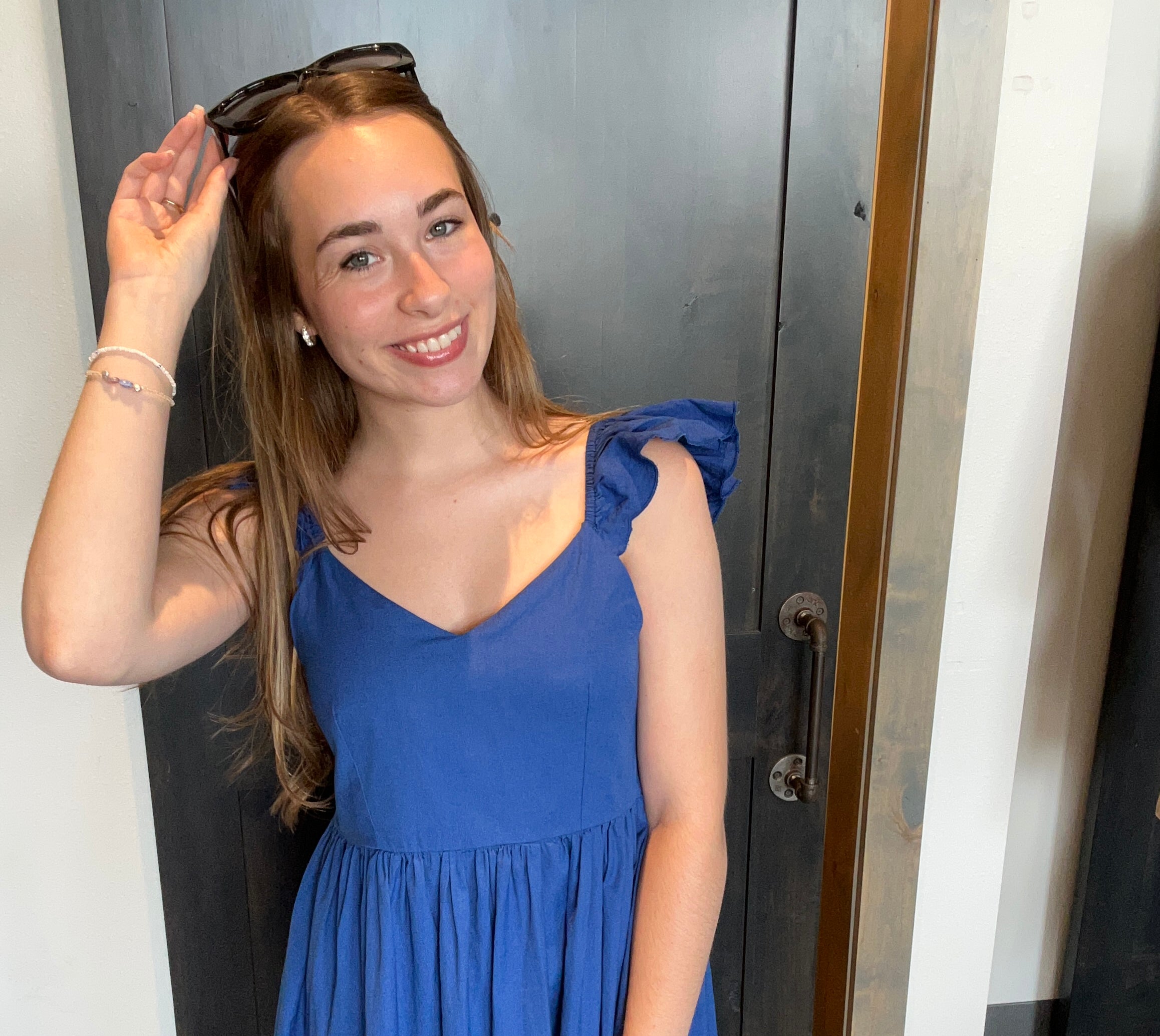 Sierra Blue Dress-Molly Bracken-The Funky Zebra Ames, Women's Fashion Boutique in Ames, Iowa