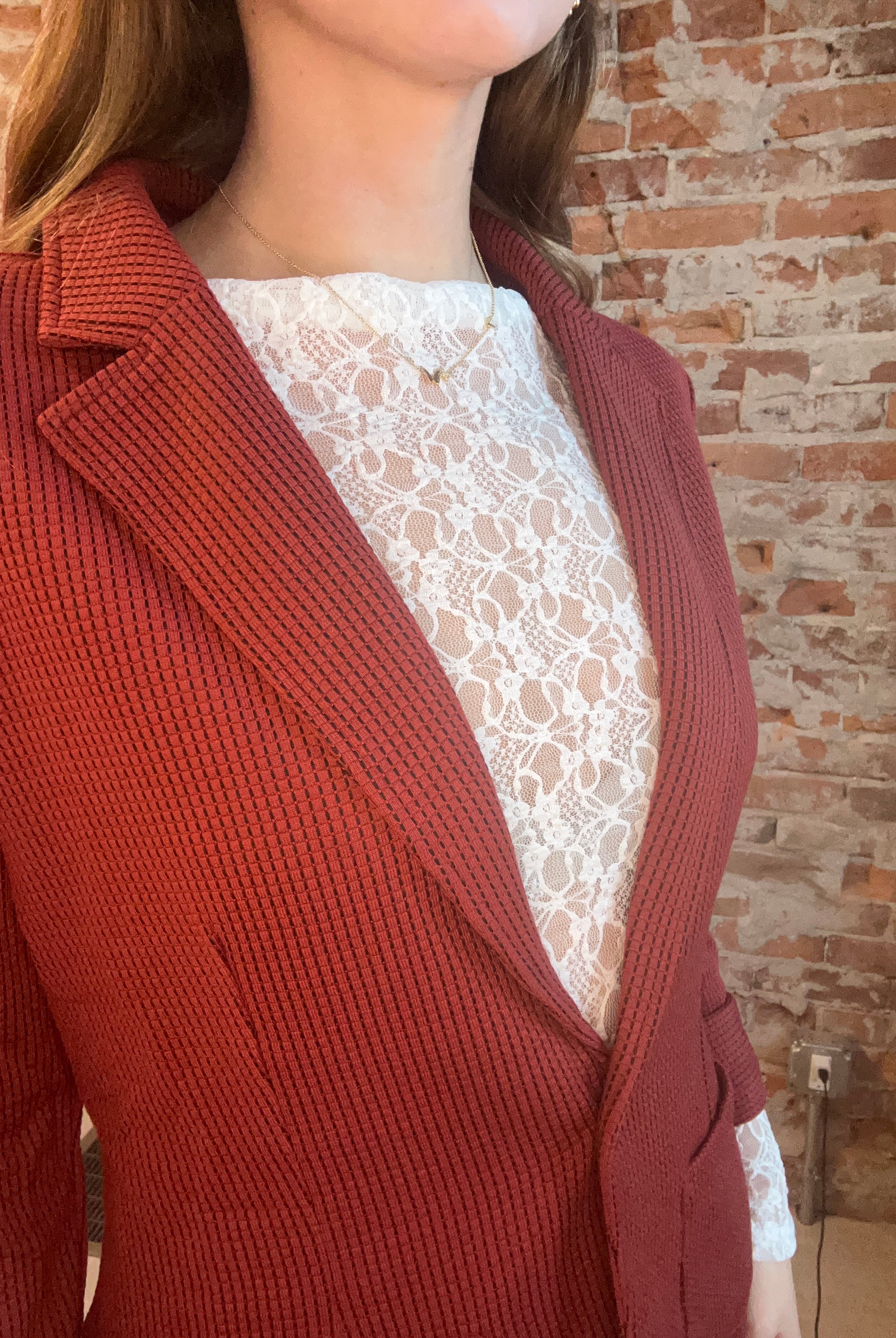 Shirred Sleeve Textured Blazer-Doe and Rae-The Funky Zebra Ames, Women's Fashion Boutique in Ames, Iowa