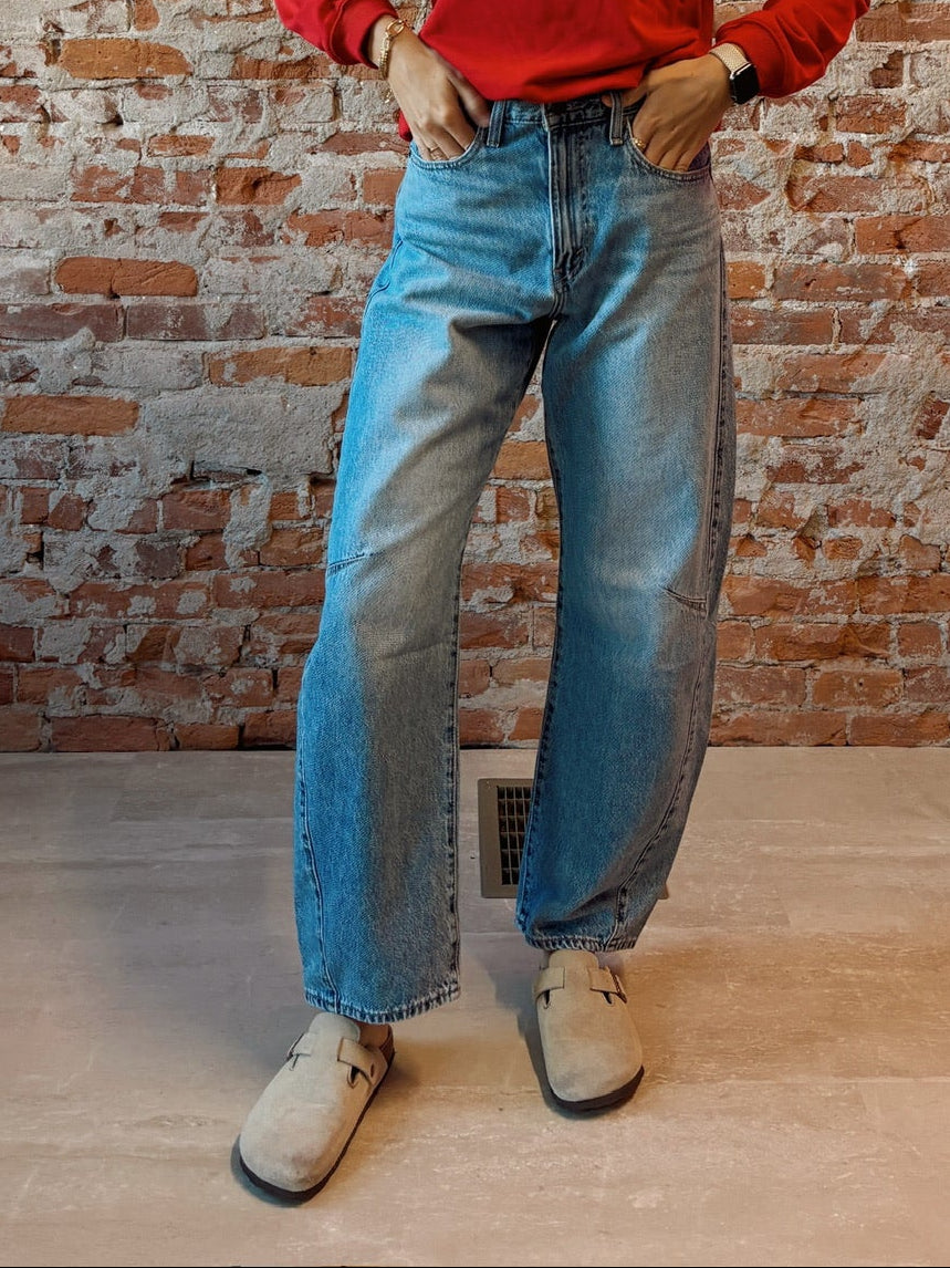 Barrel Jean With Seams-Jeans-Just Black Denim-The Funky Zebra Ames, Women's Fashion Boutique in Ames, Iowa