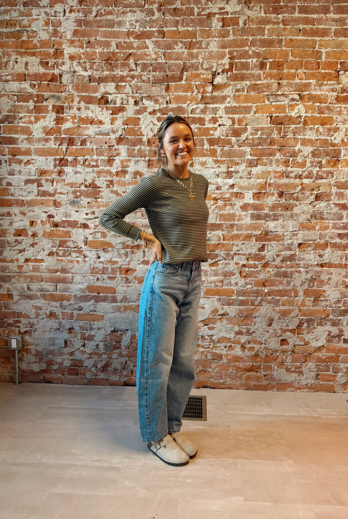 Taylor Pinstripe Sweater-apparel-Staccato-The Funky Zebra Ames, Women's Fashion Boutique in Ames, Iowa