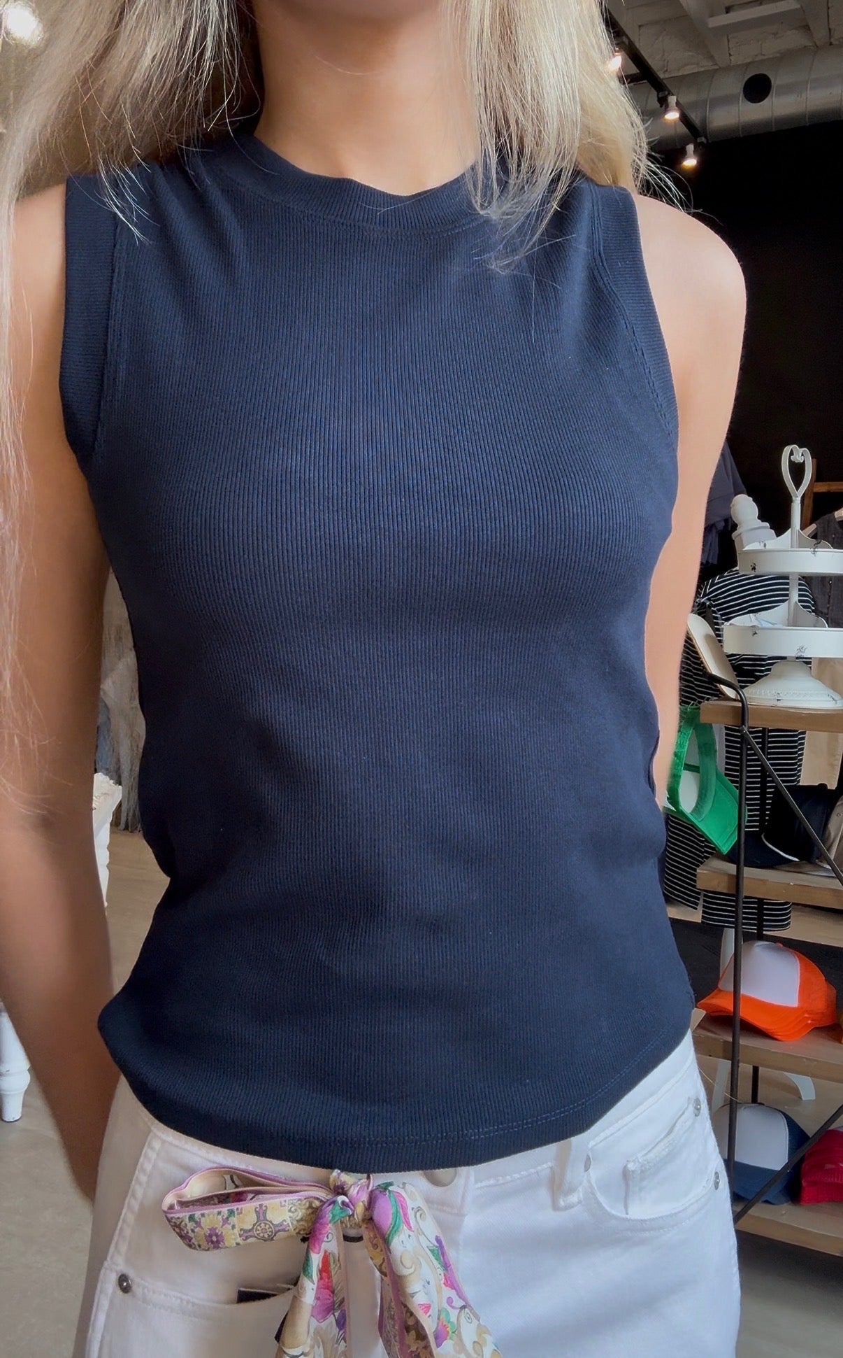 Journey Crewneck Ribbed Tank-Tank Tops-La Miel-The Funky Zebra Ames, Women's Fashion Boutique in Ames, Iowa