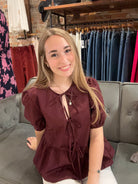Sienna Puff Sleeve Top-Short Sleeves-Gilli-The Funky Zebra Ames, Women's Fashion Boutique in Ames, Iowa