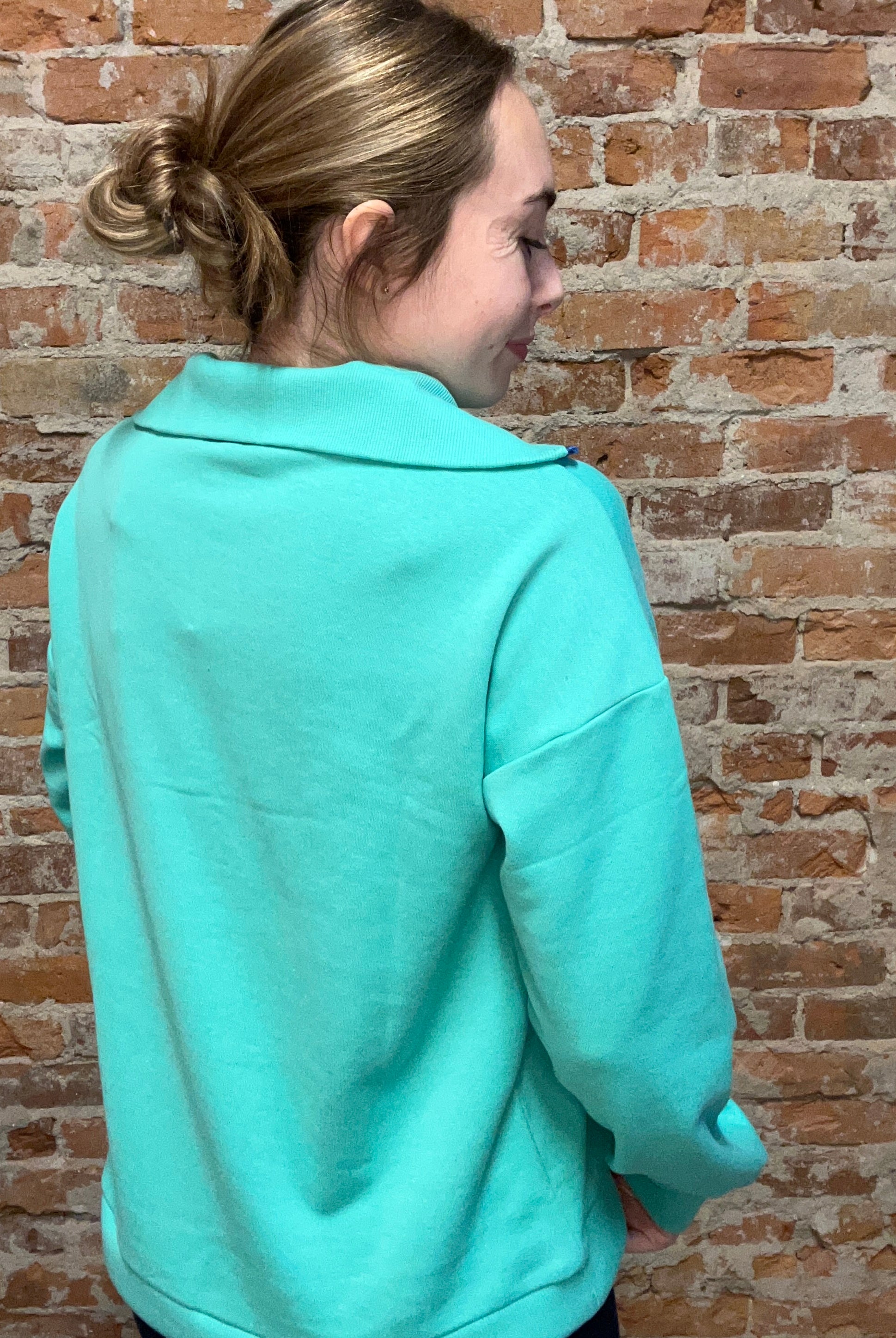 Jade Contrast Pullover Top-Long Sleeves-Staccato-The Funky Zebra Ames, Women's Fashion Boutique in Ames, Iowa