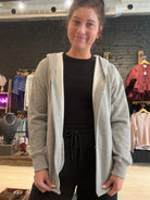 Meghan Heather Gray Cardigan-Cardigans-Doe and Rae-The Funky Zebra Ames, Women's Fashion Boutique in Ames, Iowa