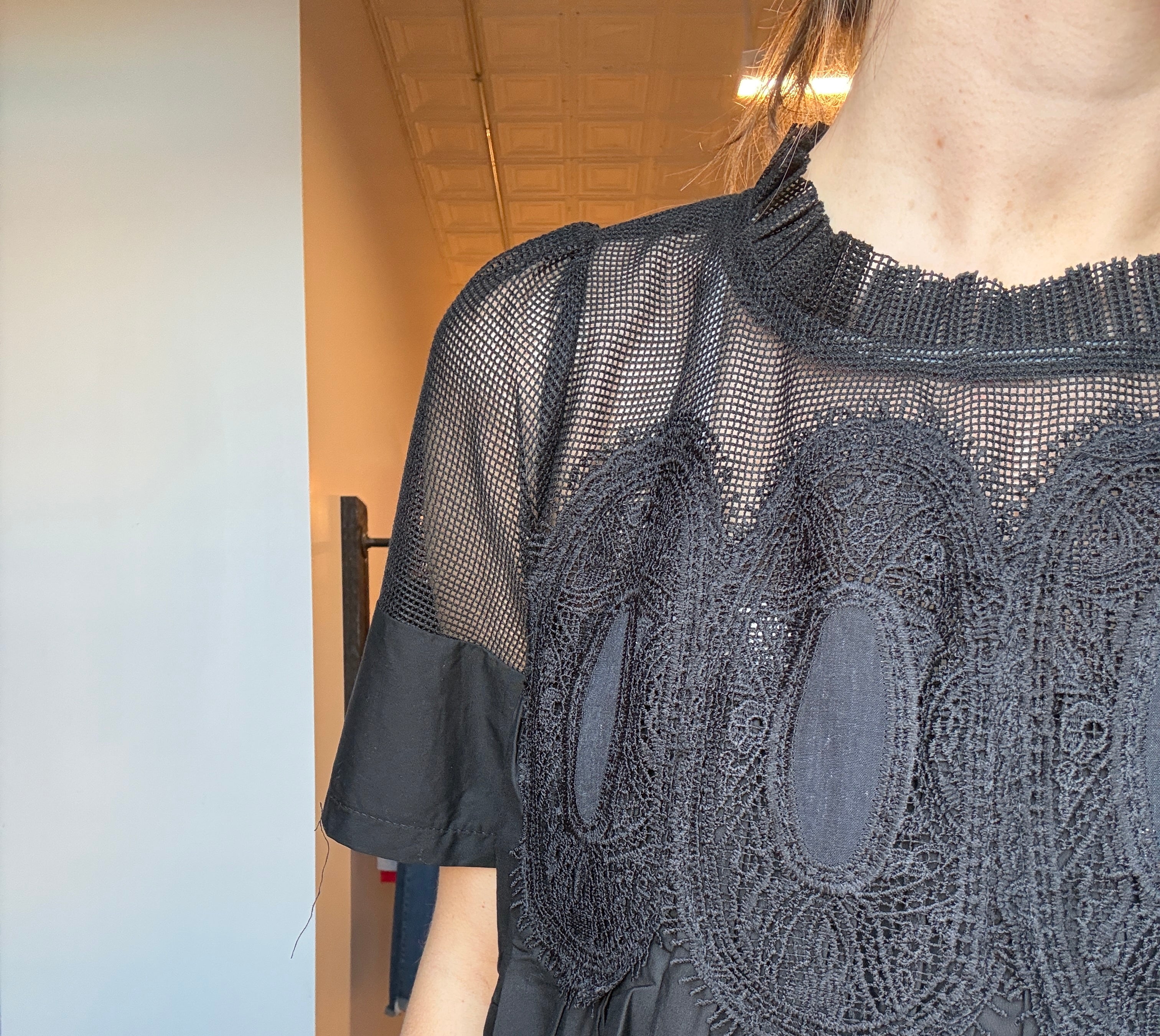 Zoey Black Mesh Puff Sleeve Top-Short Sleeves-fate-The Funky Zebra Ames, Women's Fashion Boutique in Ames, Iowa