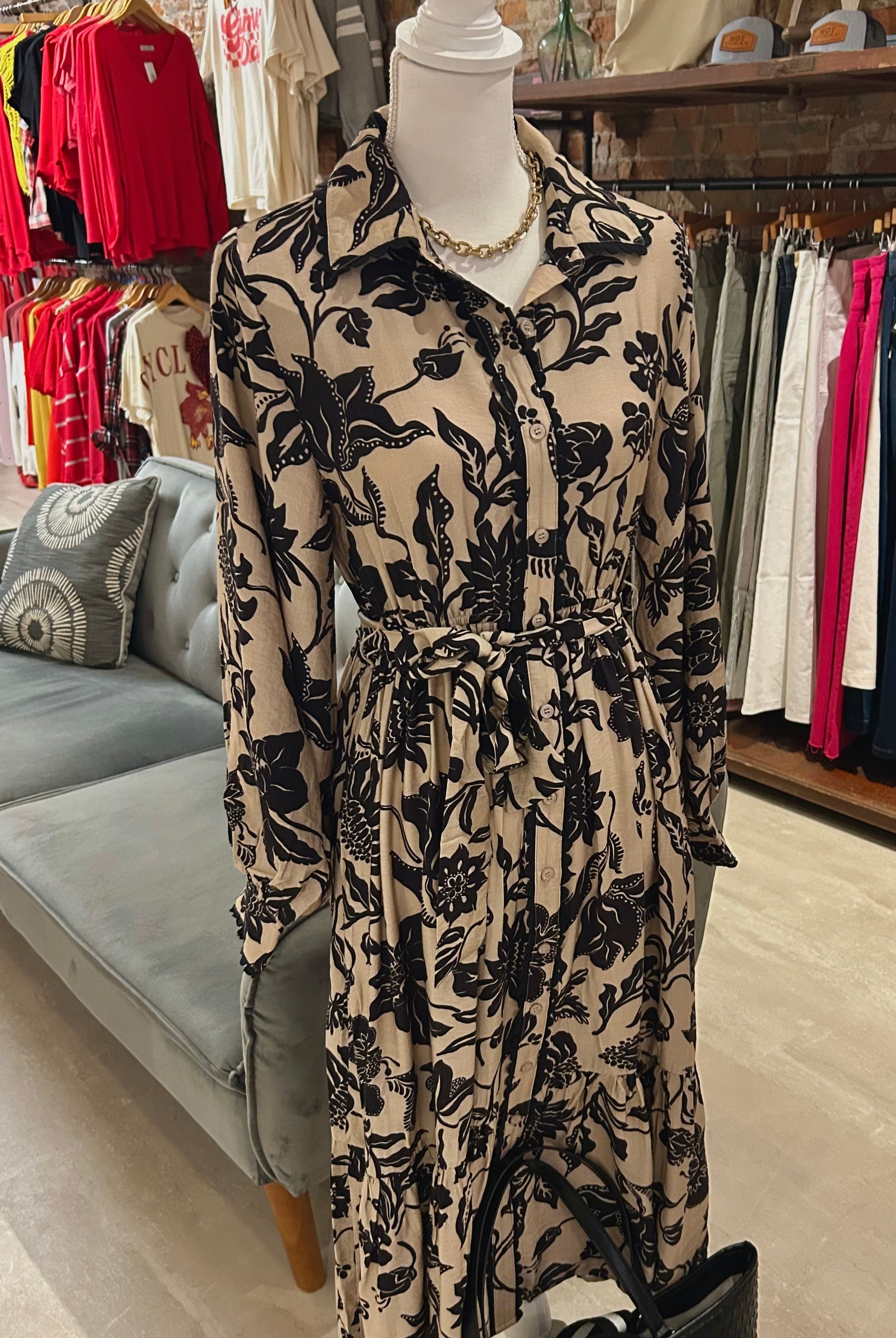 Dallas Oatmeal Dress-Dresses-Jodifl-The Funky Zebra Ames, Women's Fashion Boutique in Ames, Iowa