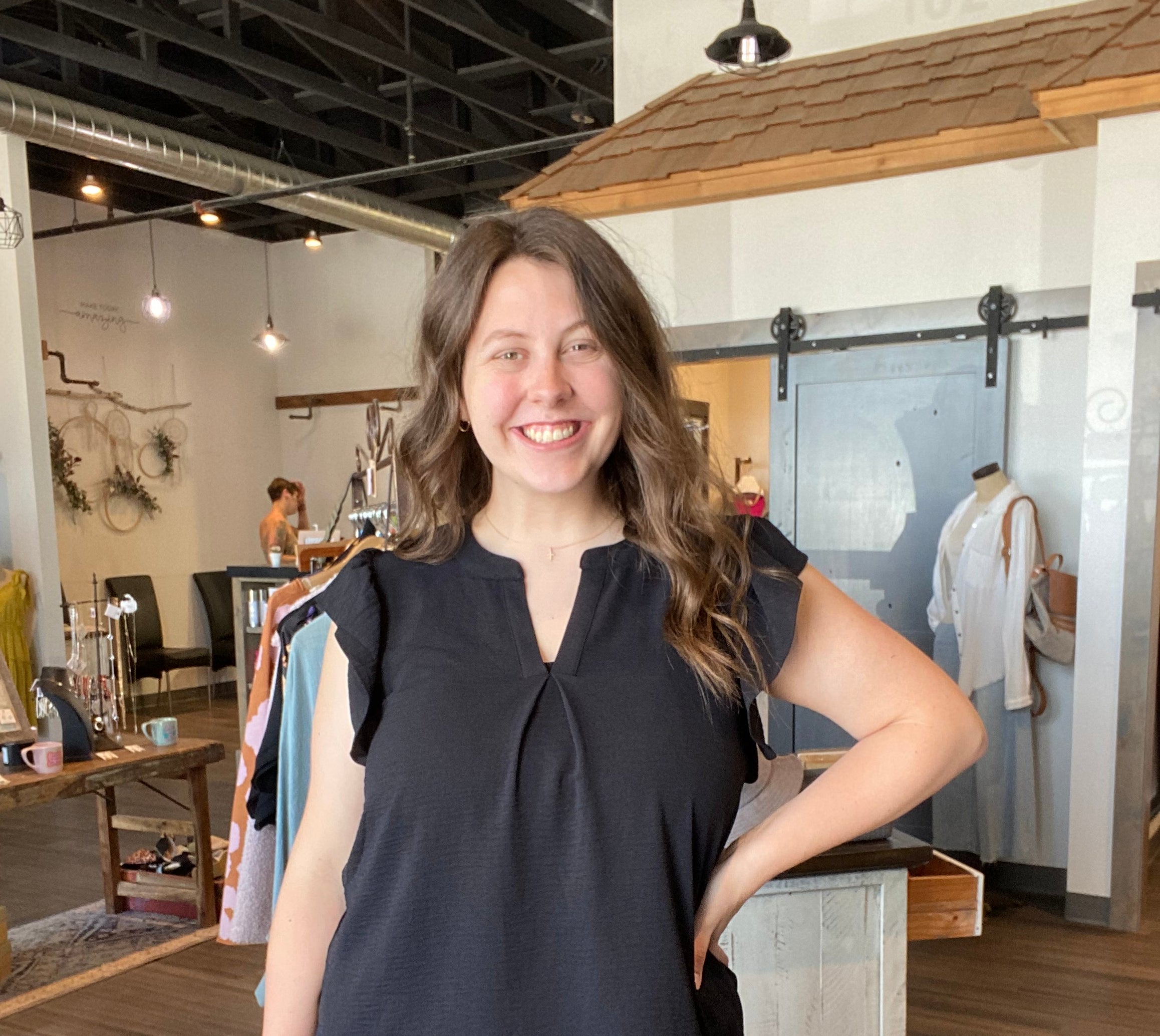 Cara Ruffle Sleeve Top-Tank Tops-Zenana-The Funky Zebra Ames, Women's Fashion Boutique in Ames, Iowa