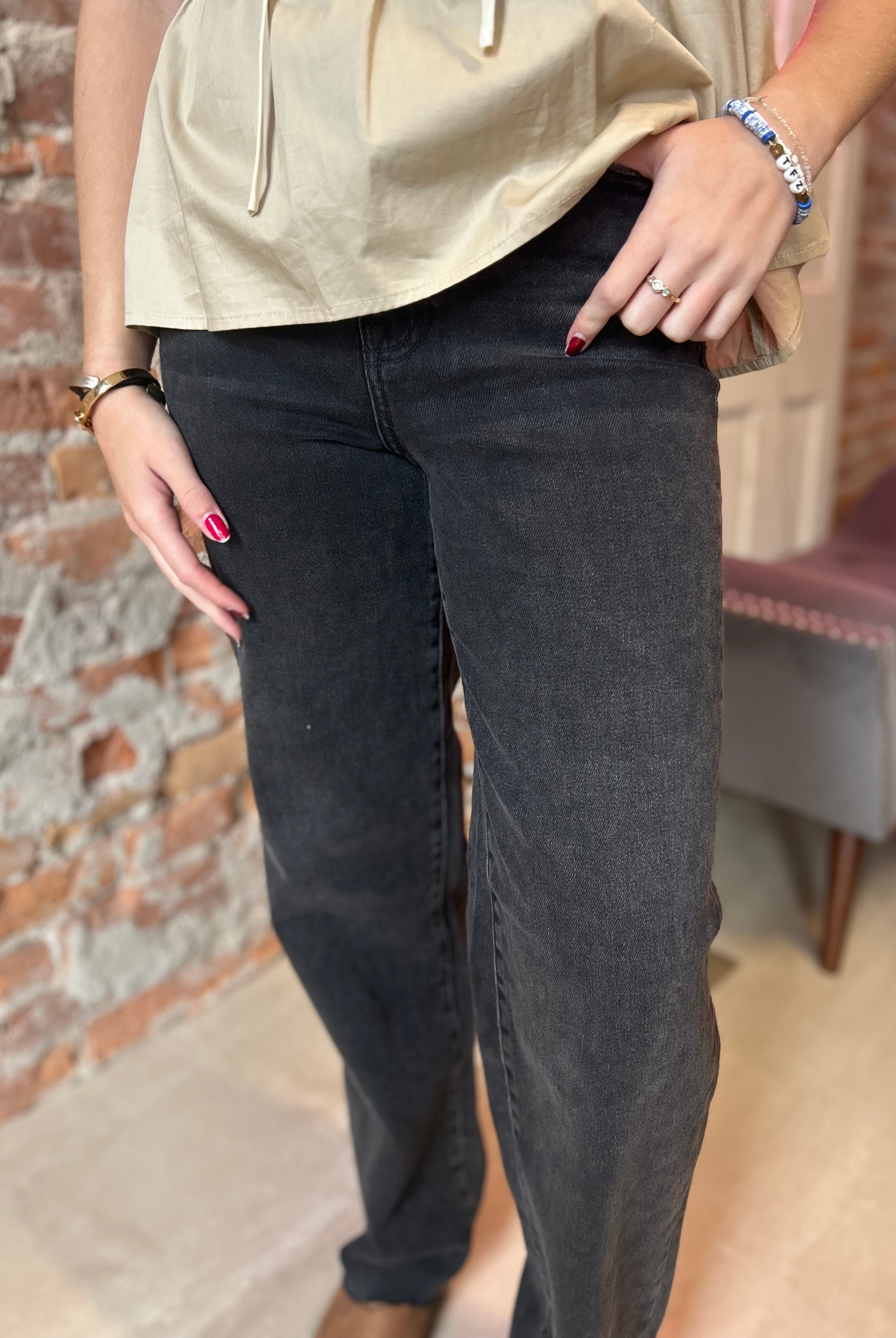 Hidden Dark Gray Jeans-Jeans-Hidden-The Funky Zebra Ames, Women's Fashion Boutique in Ames, Iowa