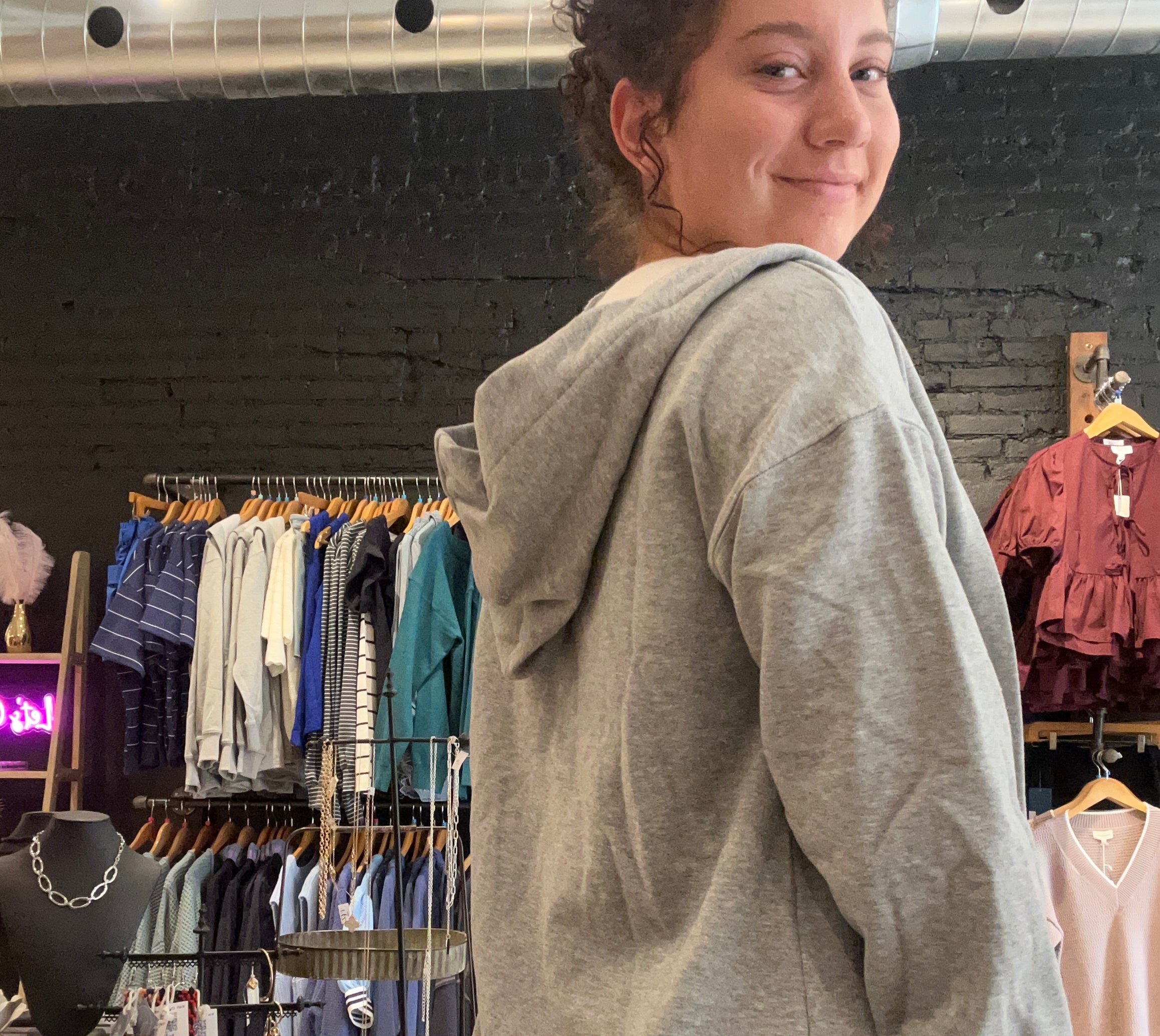 Meghan Heather Gray Cardigan-Cardigans-Doe and Rae-The Funky Zebra Ames, Women's Fashion Boutique in Ames, Iowa