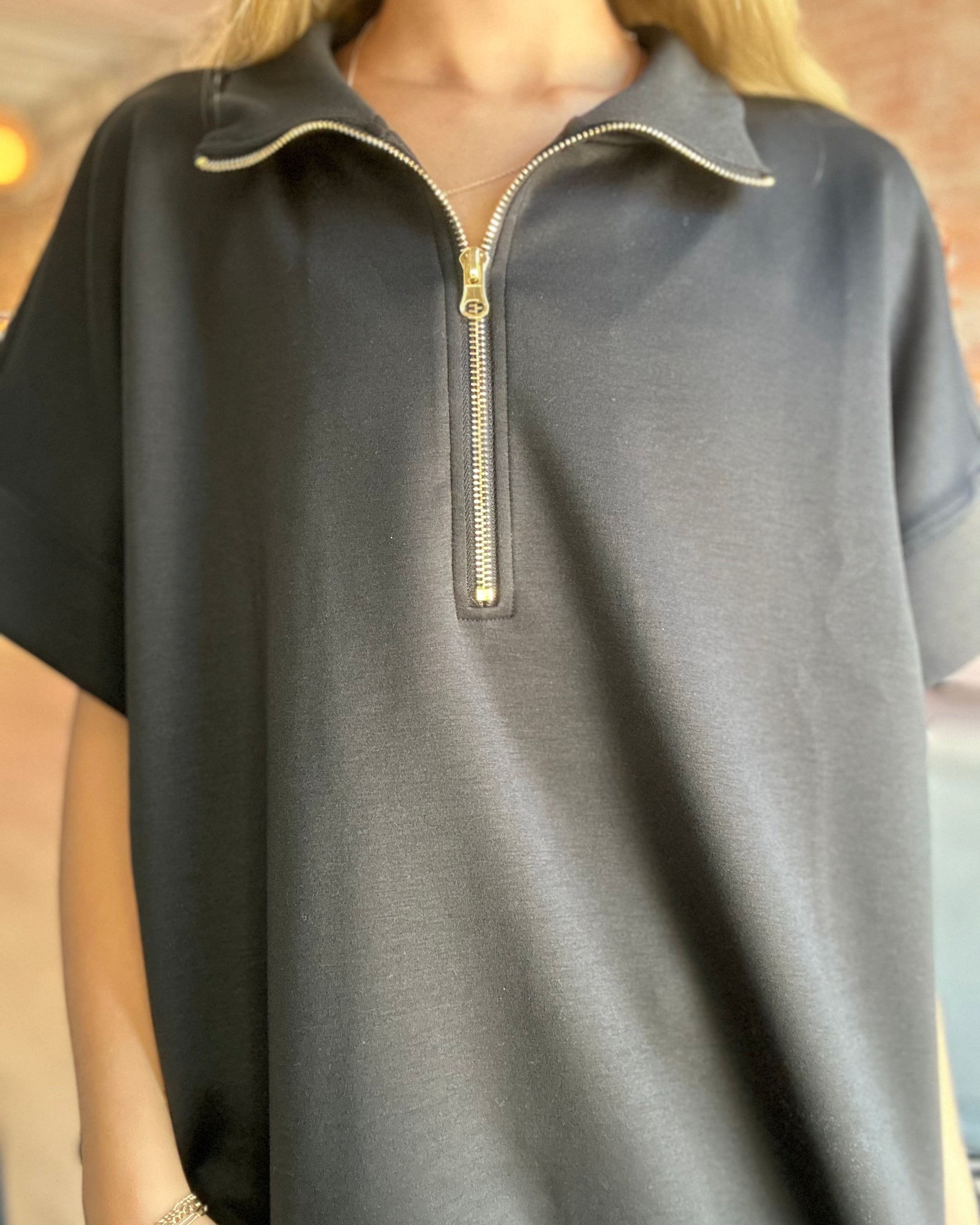 Jada Scuba Half Zip-apparel-Zenana-The Funky Zebra Ames, Women's Fashion Boutique in Ames, Iowa