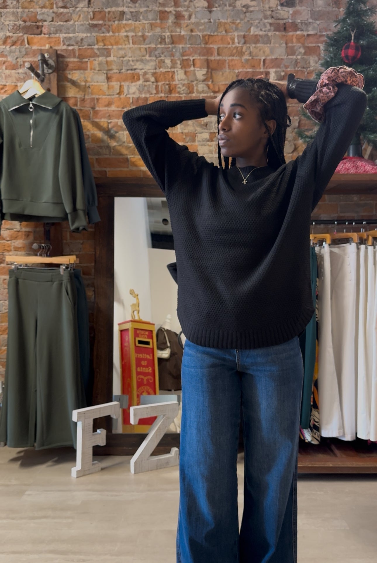 DOORBUSTER Round Neck Sweater-Sweaters-Zenana-The Funky Zebra Ames, Women's Fashion Boutique in Ames, Iowa