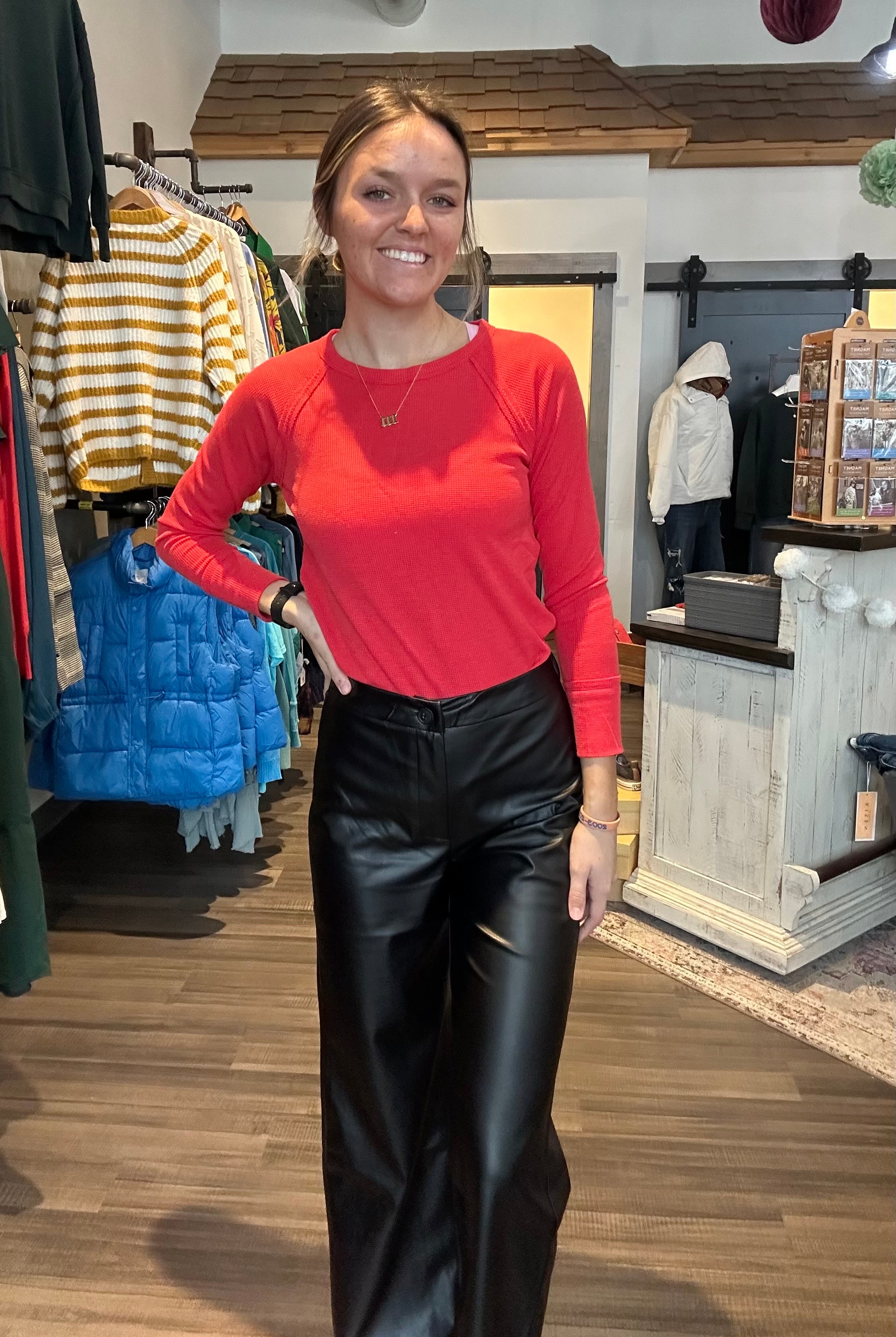 Lorrie Leather Pants-Pants-Freezia-The Funky Zebra Ames, Women's Fashion Boutique in Ames, Iowa
