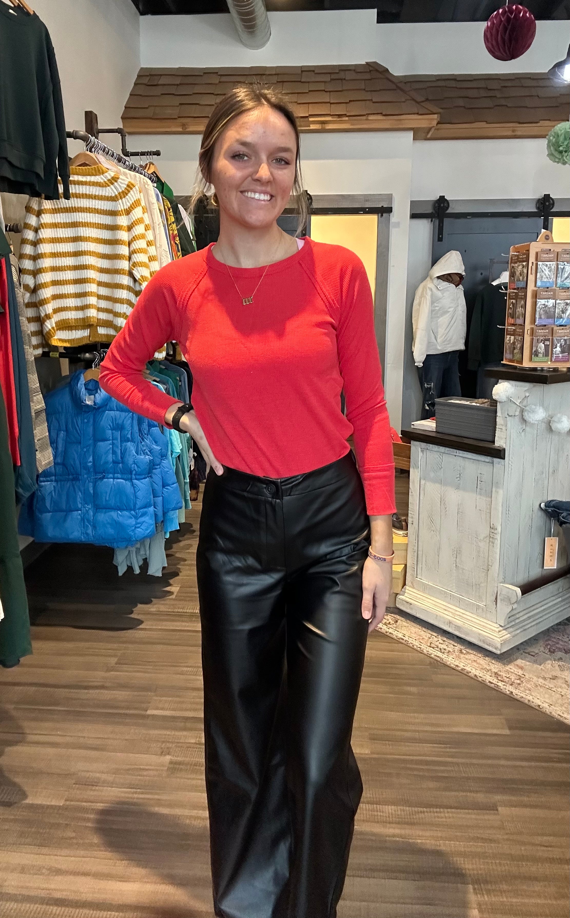 Lorrie Leather Pants-Pants-Freezia-The Funky Zebra Ames, Women's Fashion Boutique in Ames, Iowa