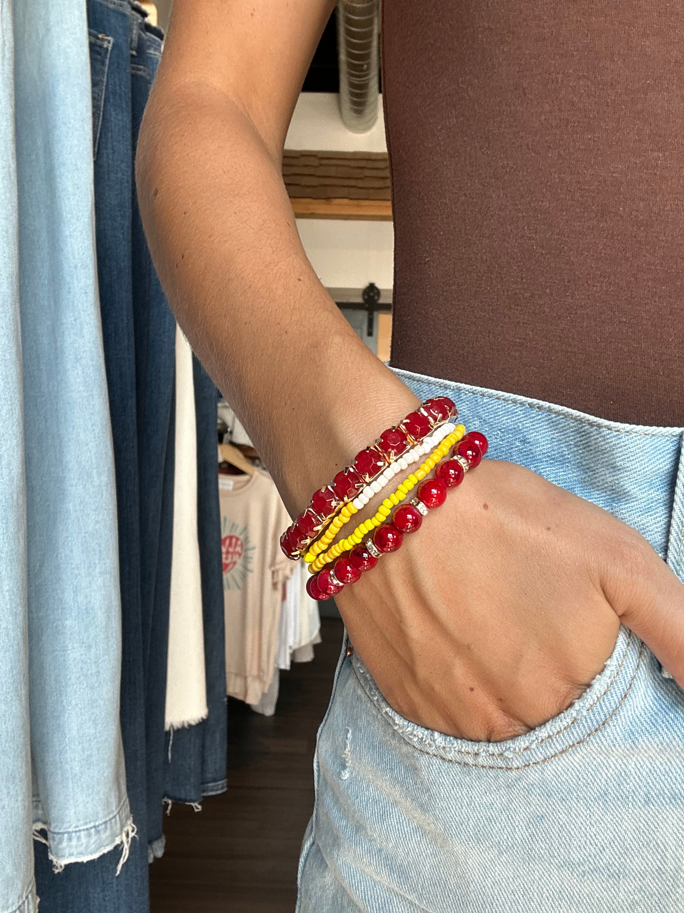 $2.99 Beaded Bracelet-Accessories-The Funky Zebra Ames-The Funky Zebra Ames, Women's Fashion Boutique in Ames, Iowa