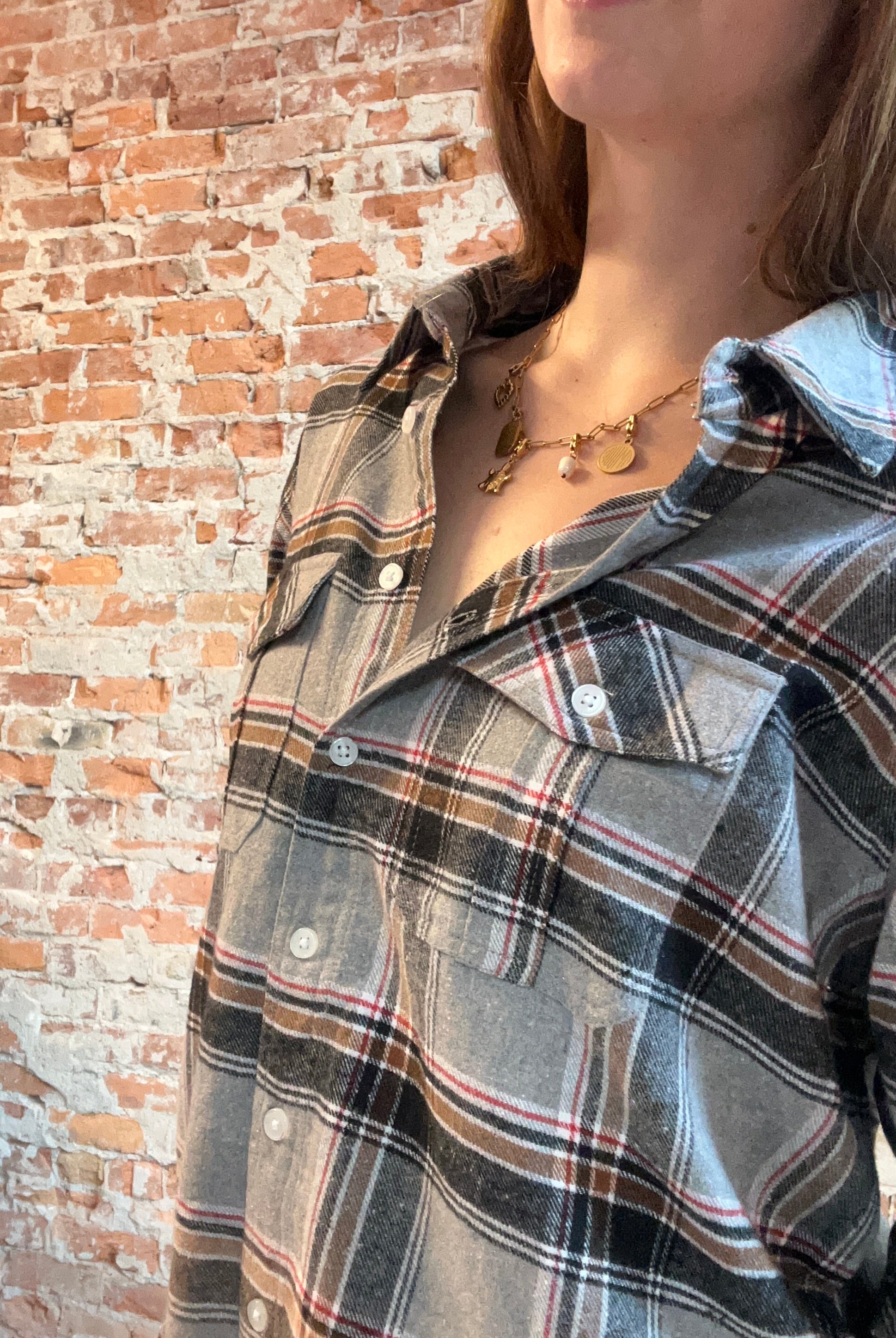 Gretchen Multicolor Flannel-Long Sleeves-Panache Accessories-The Funky Zebra Ames, Women's Fashion Boutique in Ames, Iowa
