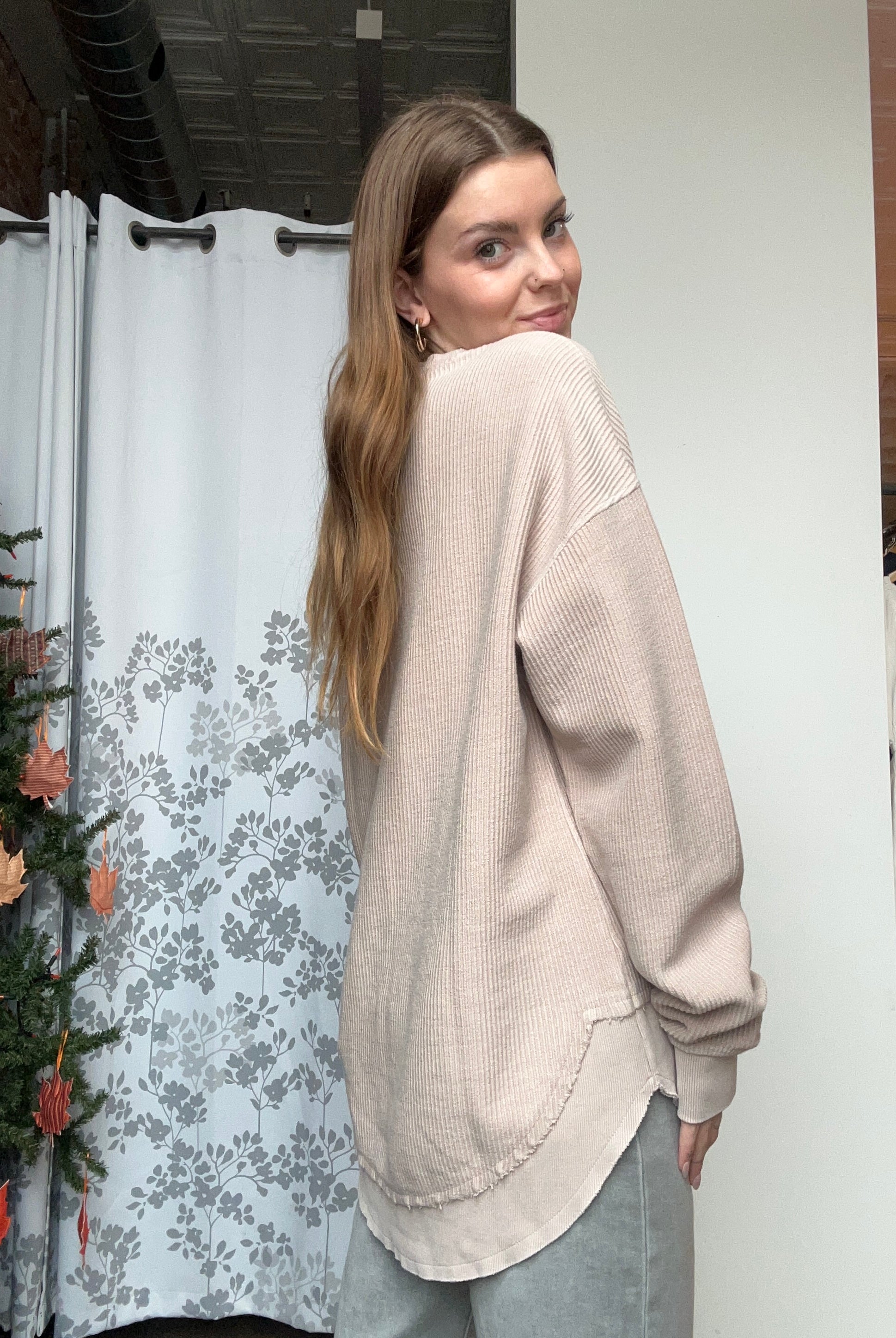 Mushroom Rounded Button Cozy Cord Crew-Moon Ryder-The Funky Zebra Ames, Women's Fashion Boutique in Ames, Iowa