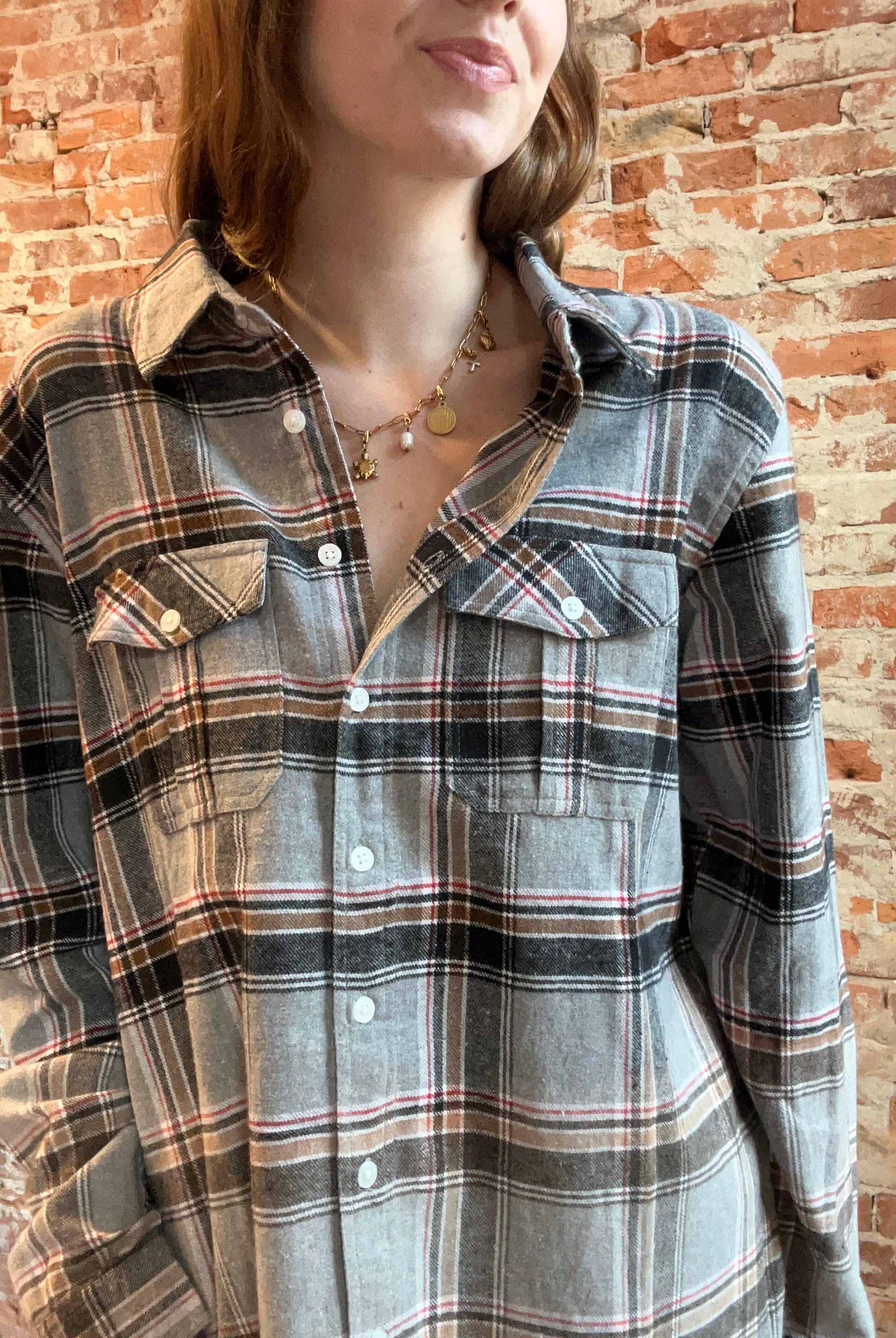 Gretchen Multicolor Flannel-Long Sleeves-Panache Accessories-The Funky Zebra Ames, Women's Fashion Boutique in Ames, Iowa