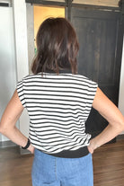 Sarah Stripe Top-Short Sleeves-The Funky Zebra Ames-The Funky Zebra Ames, Women's Fashion Boutique in Ames, Iowa