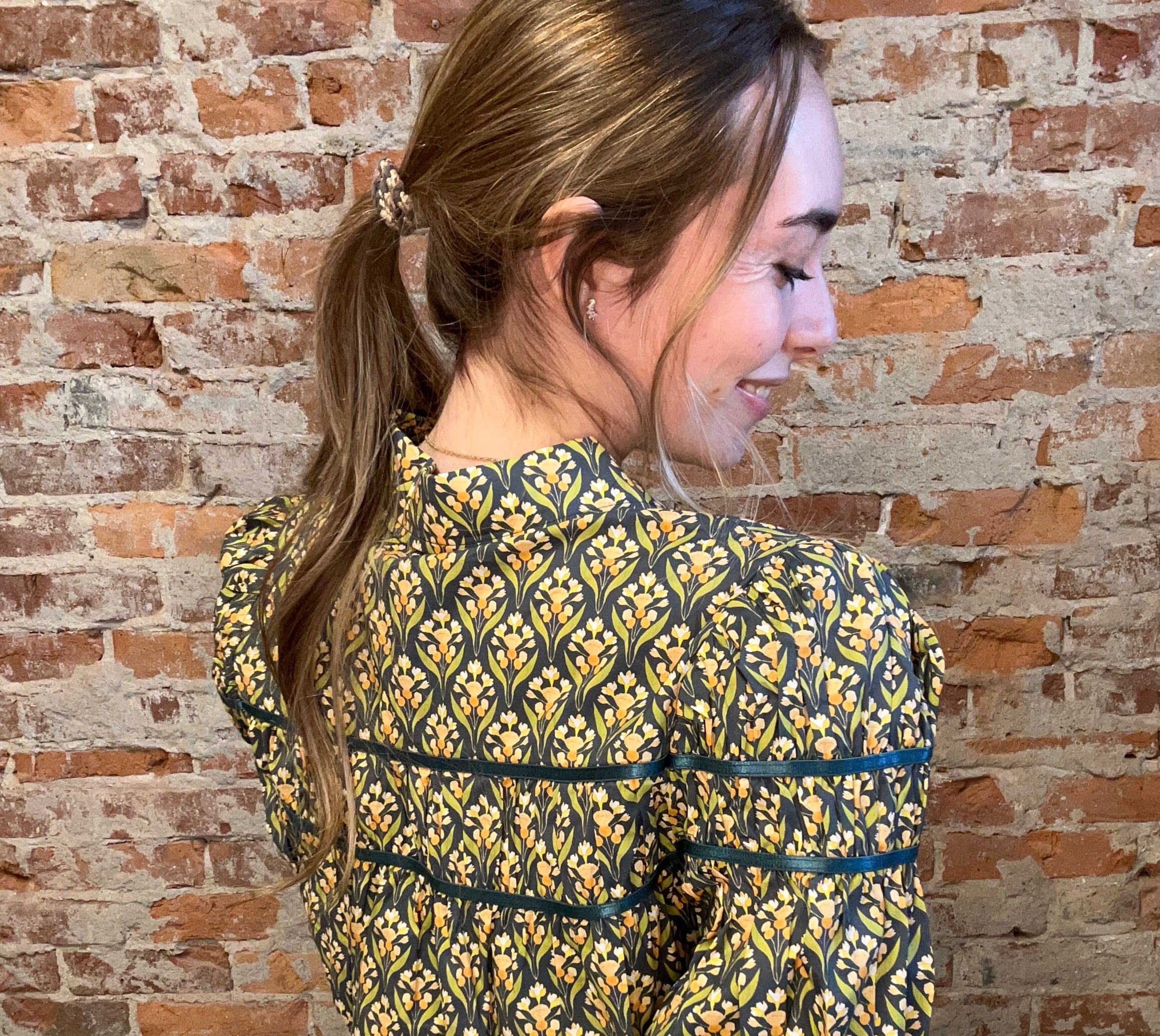 Tina Teal Multicolored Puff Sleeve-Short Sleeves-fate-The Funky Zebra Ames, Women's Fashion Boutique in Ames, Iowa